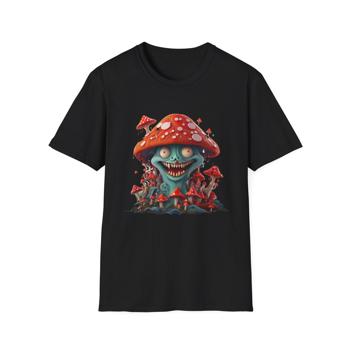 Funny Mashroom Cartoon  Graphic Tee Gildan Unisex 100 Cotton Tee Shirt c25