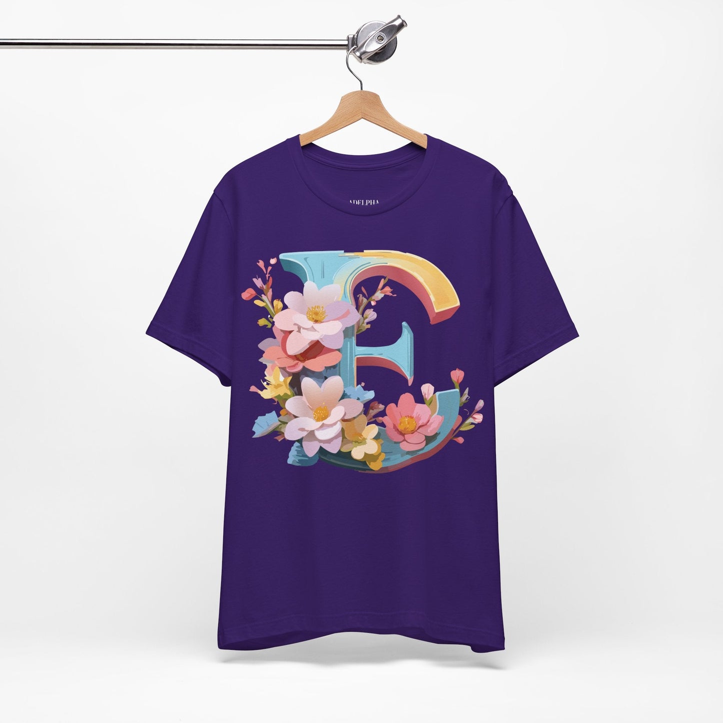 Letter E Shirt Unisex Graphic Tee By Adelpha Vintage Inspired Short Sleeve Casual