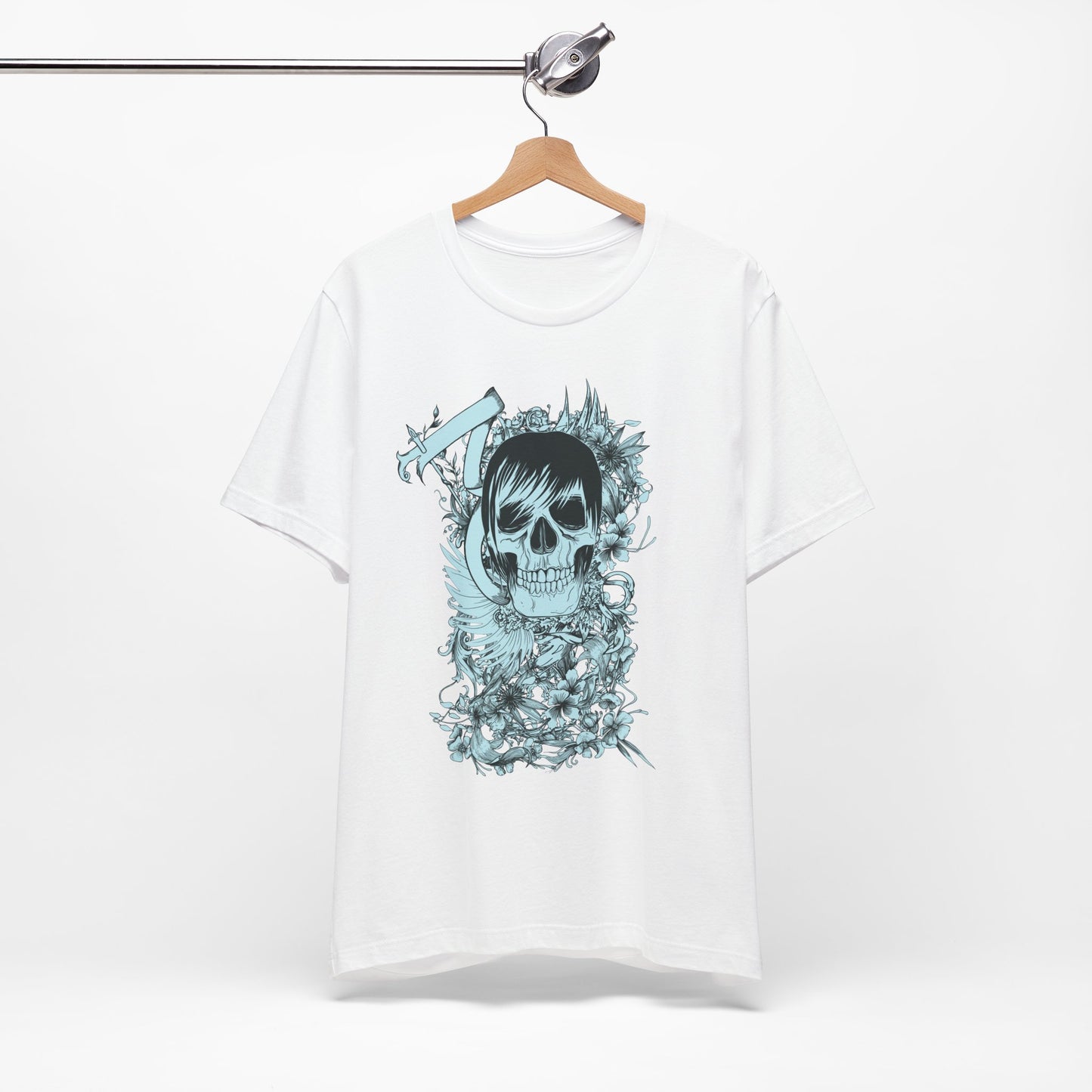 Sky Skull Graphic Design Tee, Skull Shirt, Vintage Tees, Art Design T-Shirt, Vintage Graphic Tee, Art Shirts with Skulls