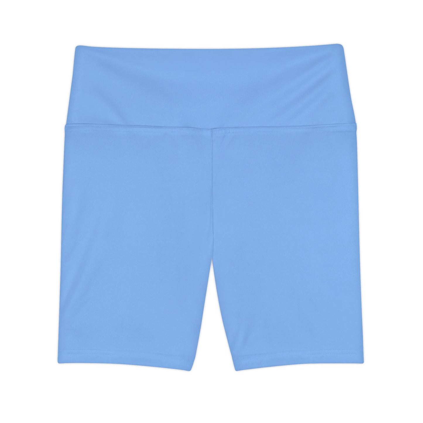 Miranda Blue Women's Workout Shorts — Solid High-Waist Biker Shorts for Exercise & Everyday Wear