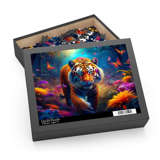 Tiger Puzzle 500-Chipboard Pieces in Box | Kids Puzzles Size: 16" x 20",  Ages 9+ and Family pn62