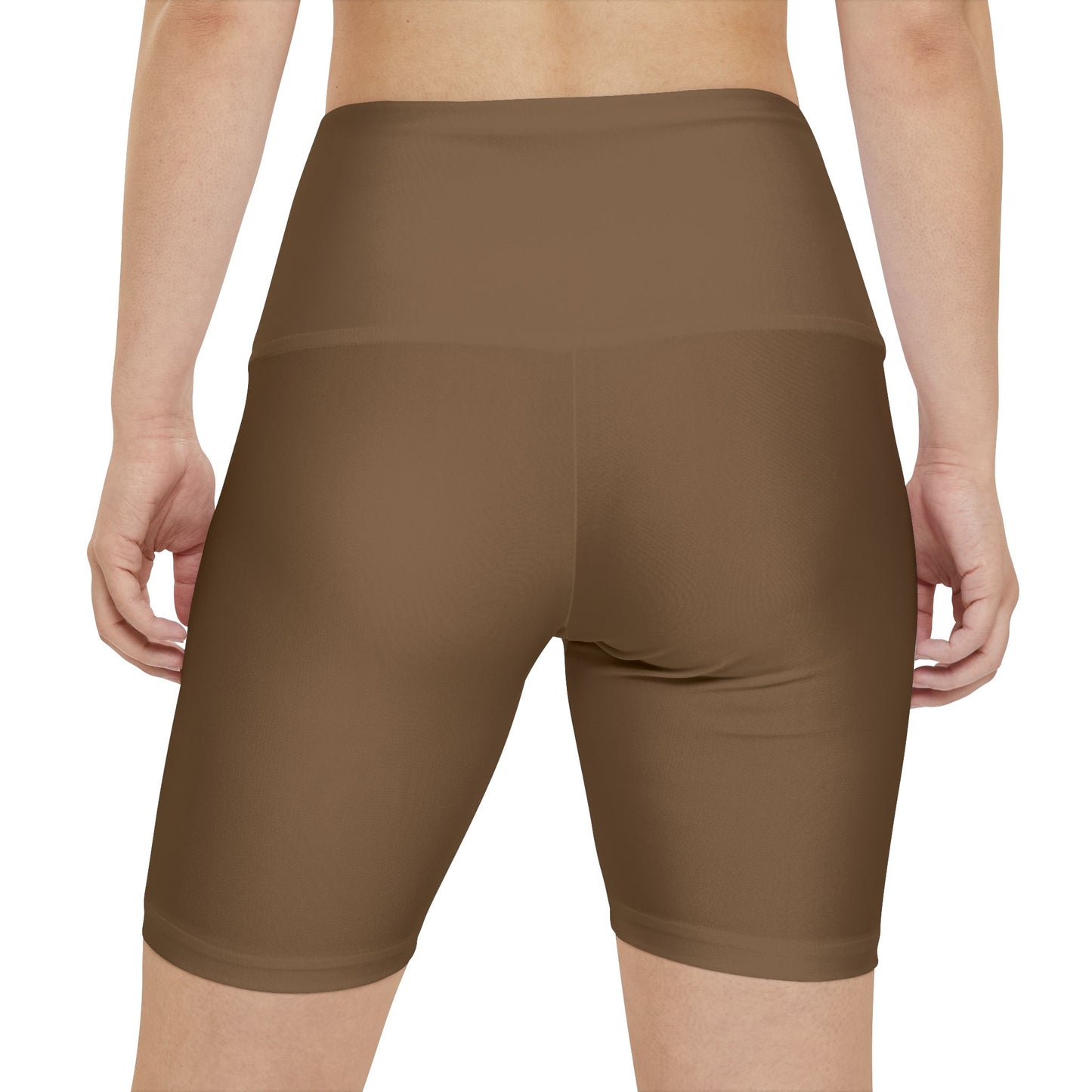 Olive Wood Brown High-Waist Women’s Workout Shorts — Everyday Active Biker Shorts