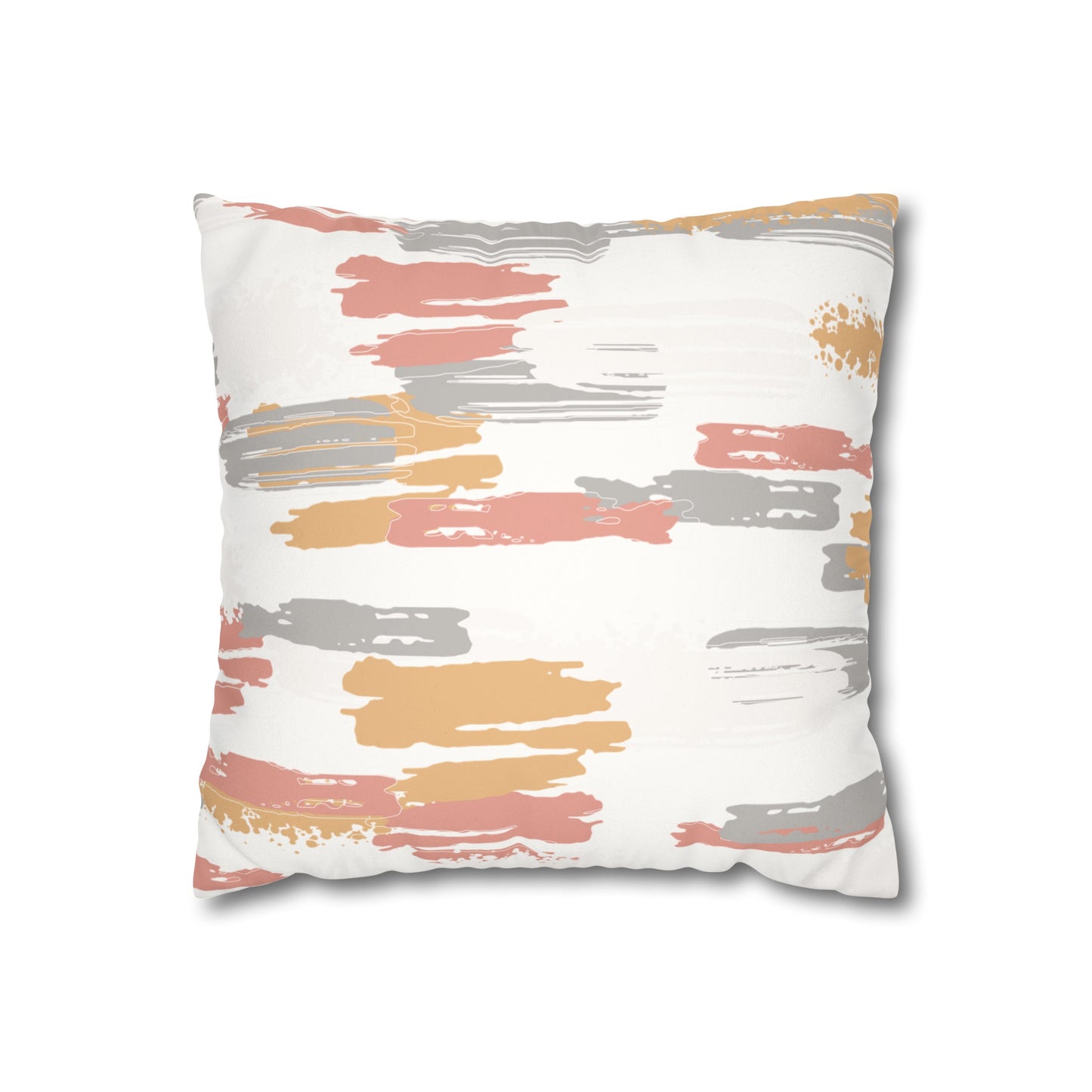 Faux Suede Pillowcase with Abstract print