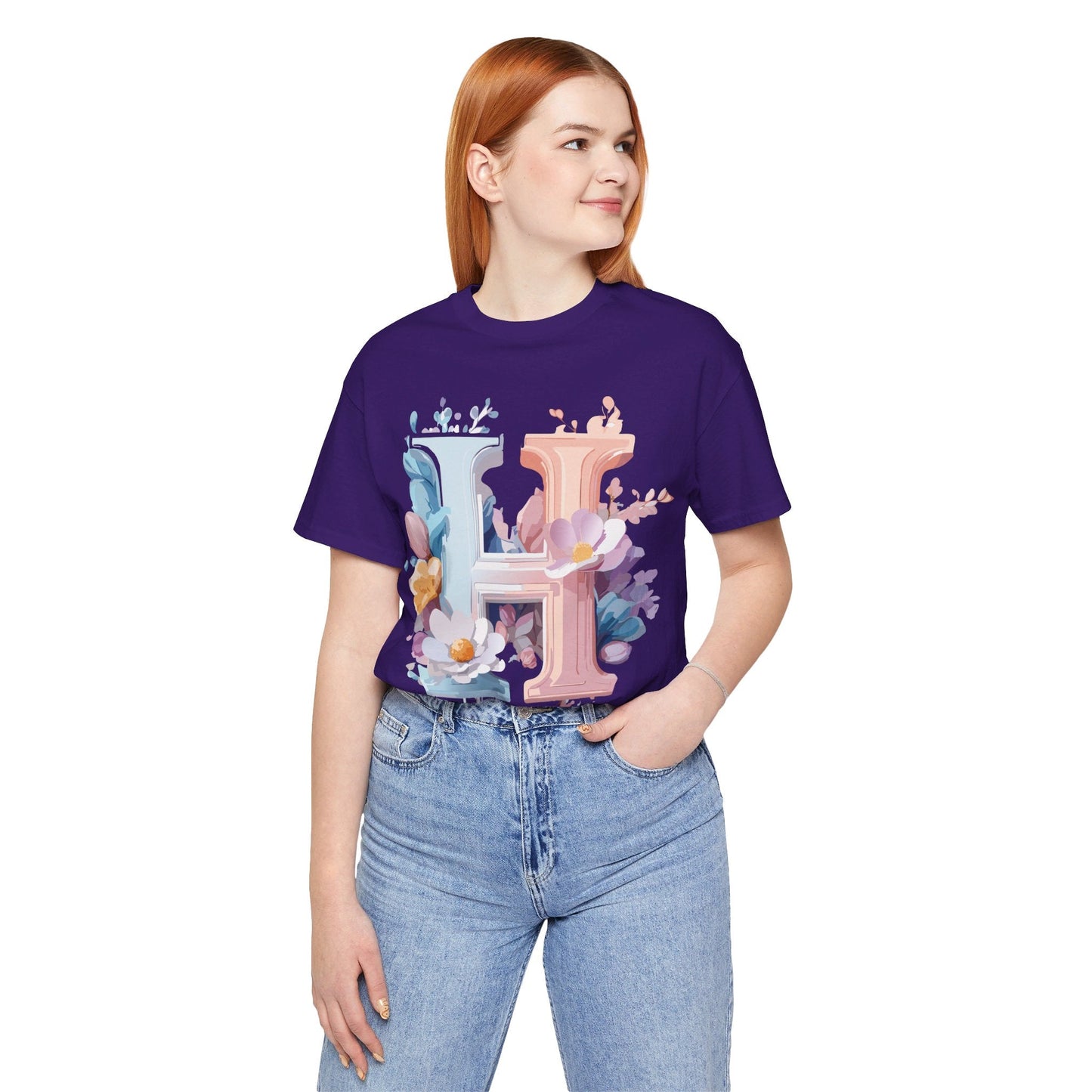 Letter H Shirt Graphic Tee Unisex Short Sleeve Premium Vintage Inspired Artwork Adelpha