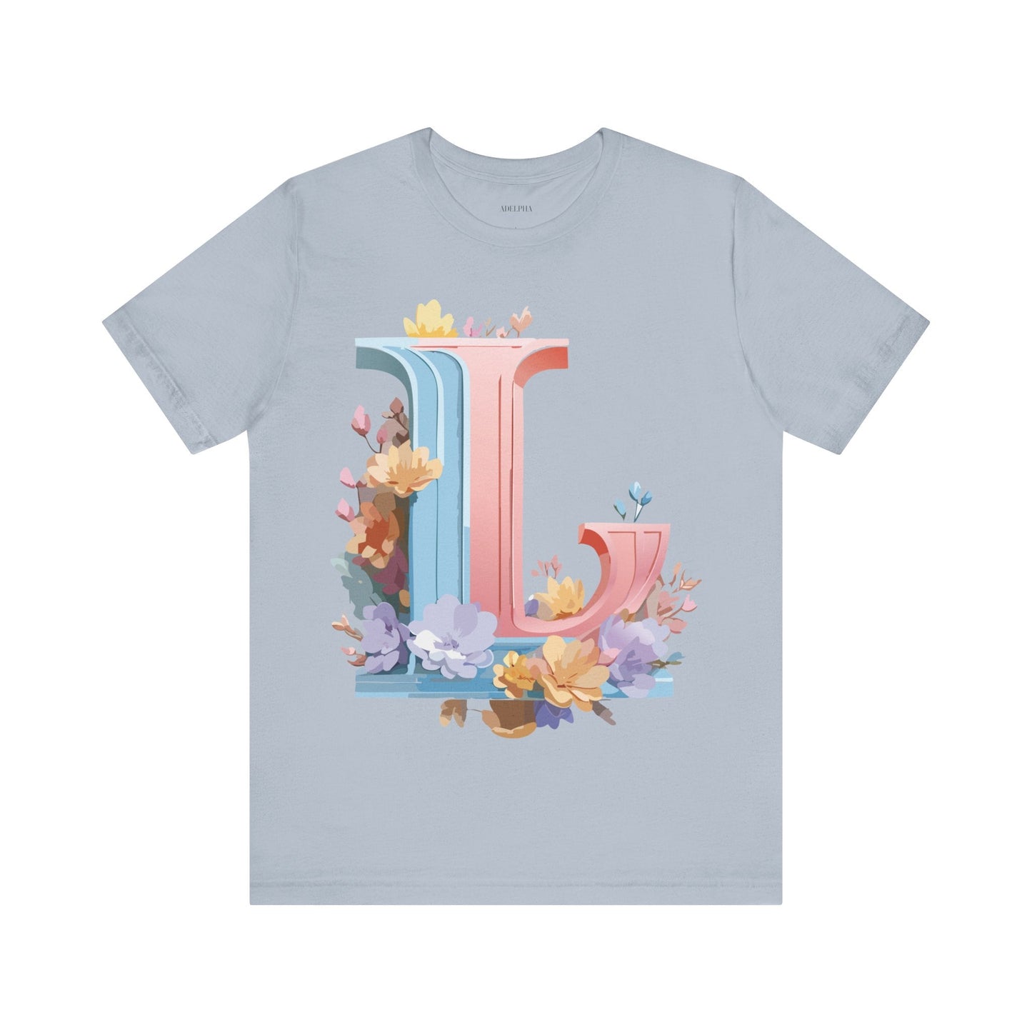 Letter L Shirt Graphic Tee Unisex Short Sleeve Vintage Inspired Artwork Adelpha Premium