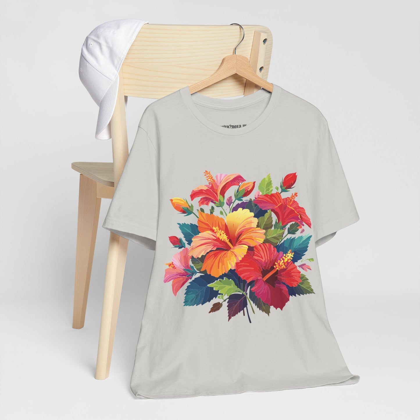 Retro2Nova Floral Shirt Unisex Jersey Short Sleeve Tee From Flowers Collection Bold Vibrant Design