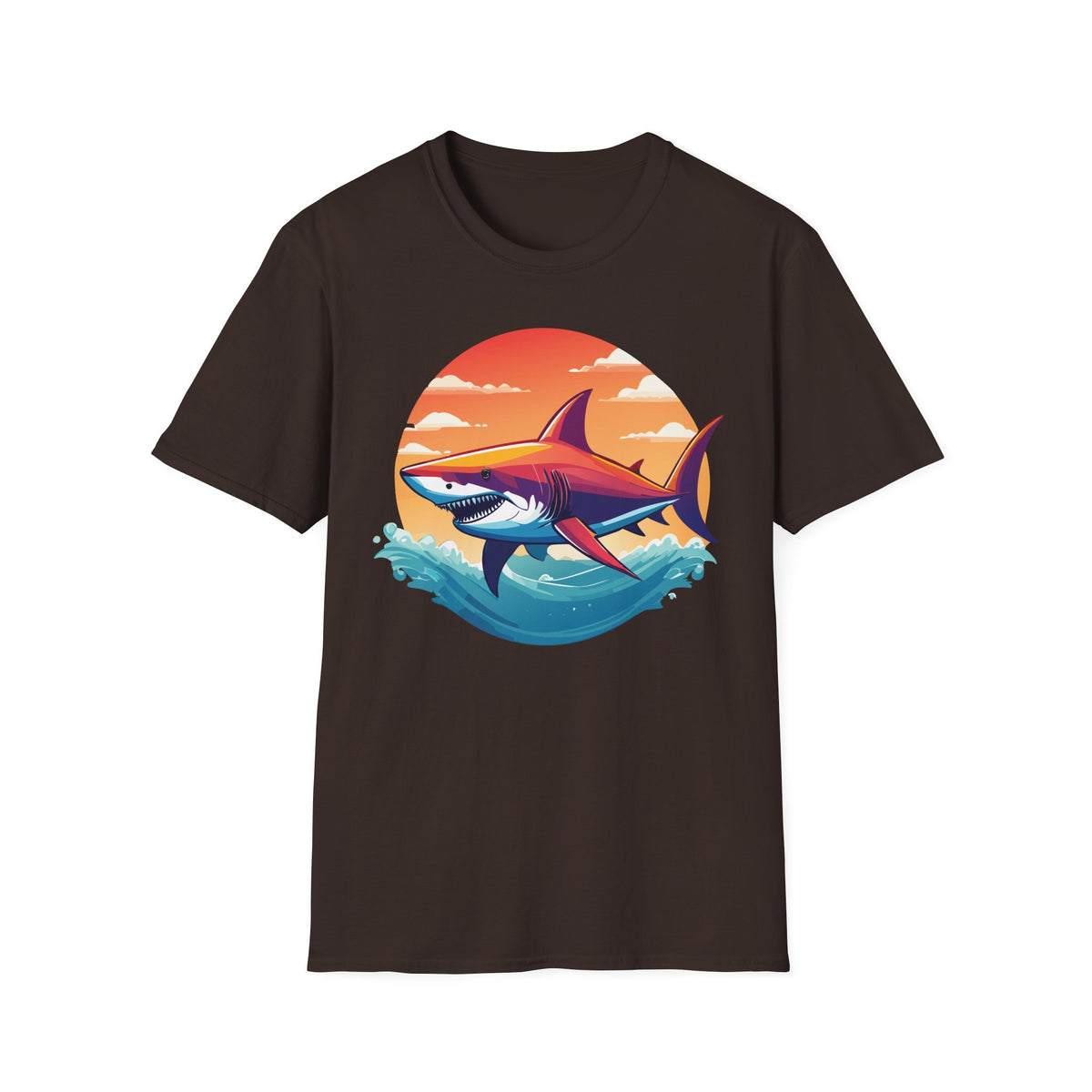 Sunset Shark T-Shirt | Retro Ocean Shark Illustration