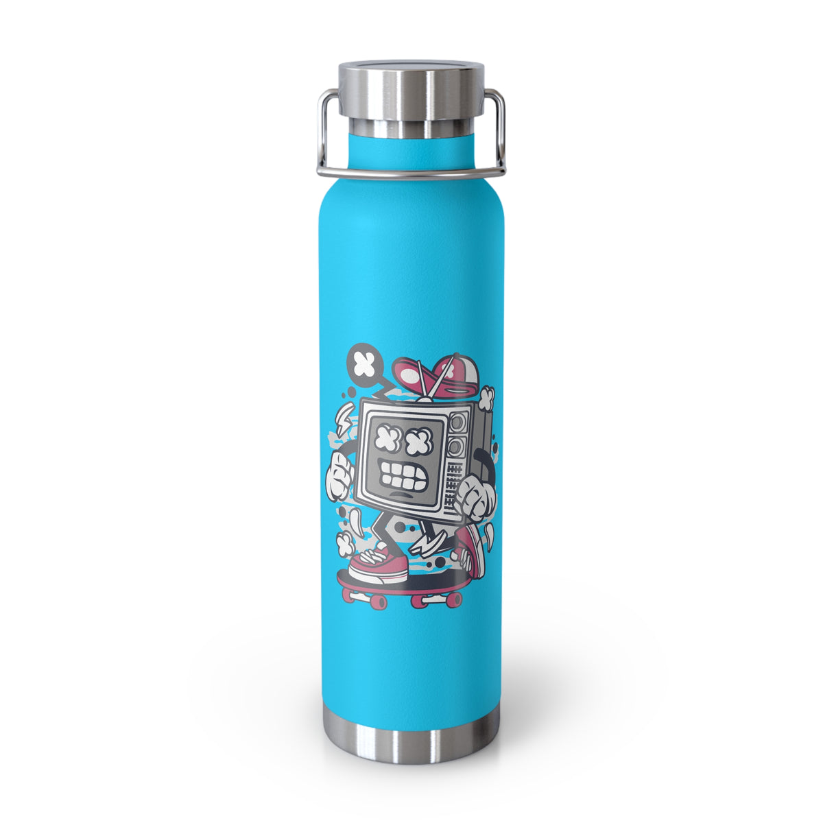 22oz Copper Insulated Water Bottle with Cartoon Design - CV41