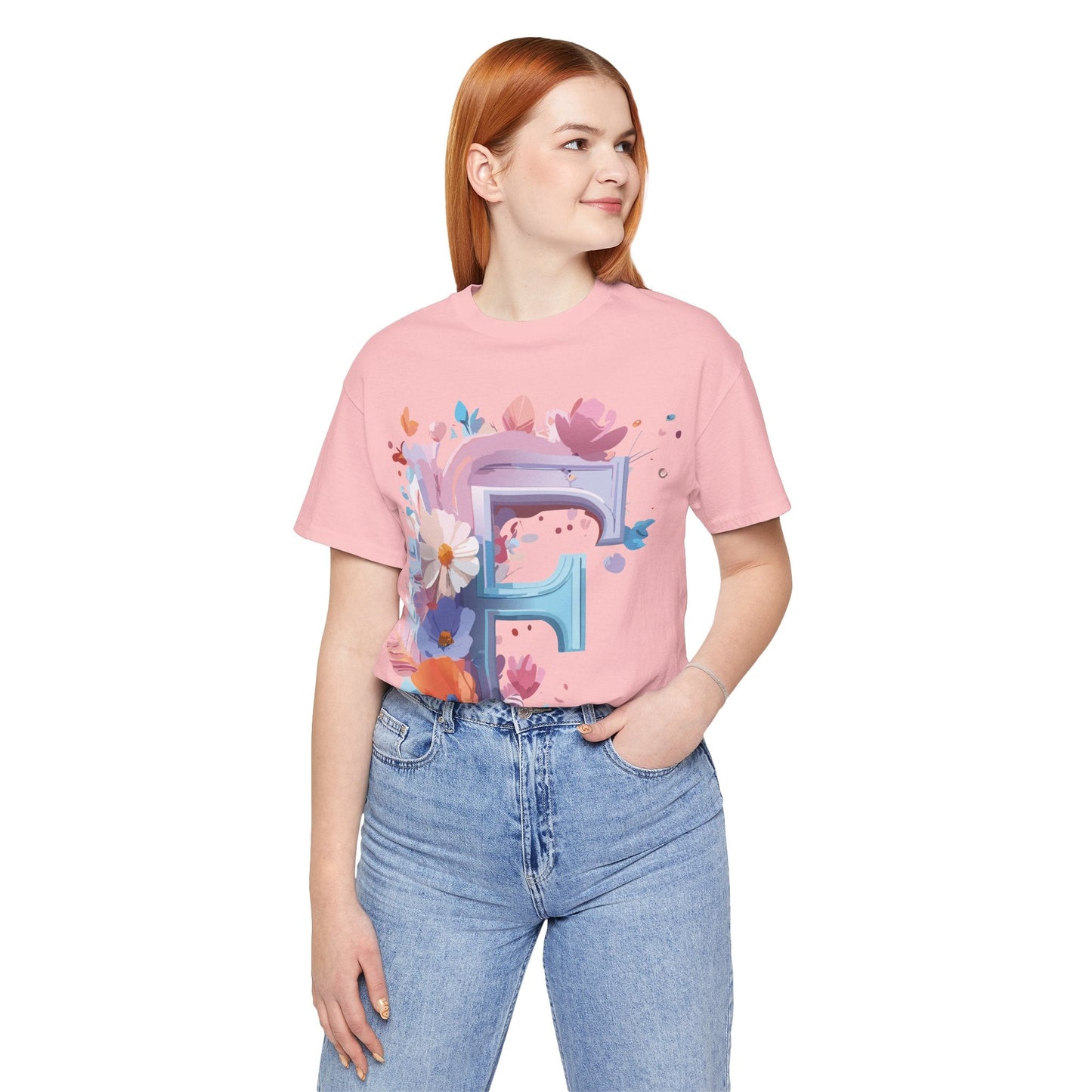 Letter F Graphic Tee Unisex Vintage Style Shirt Featuring Adelpha Artwork Premium Short Sleeve