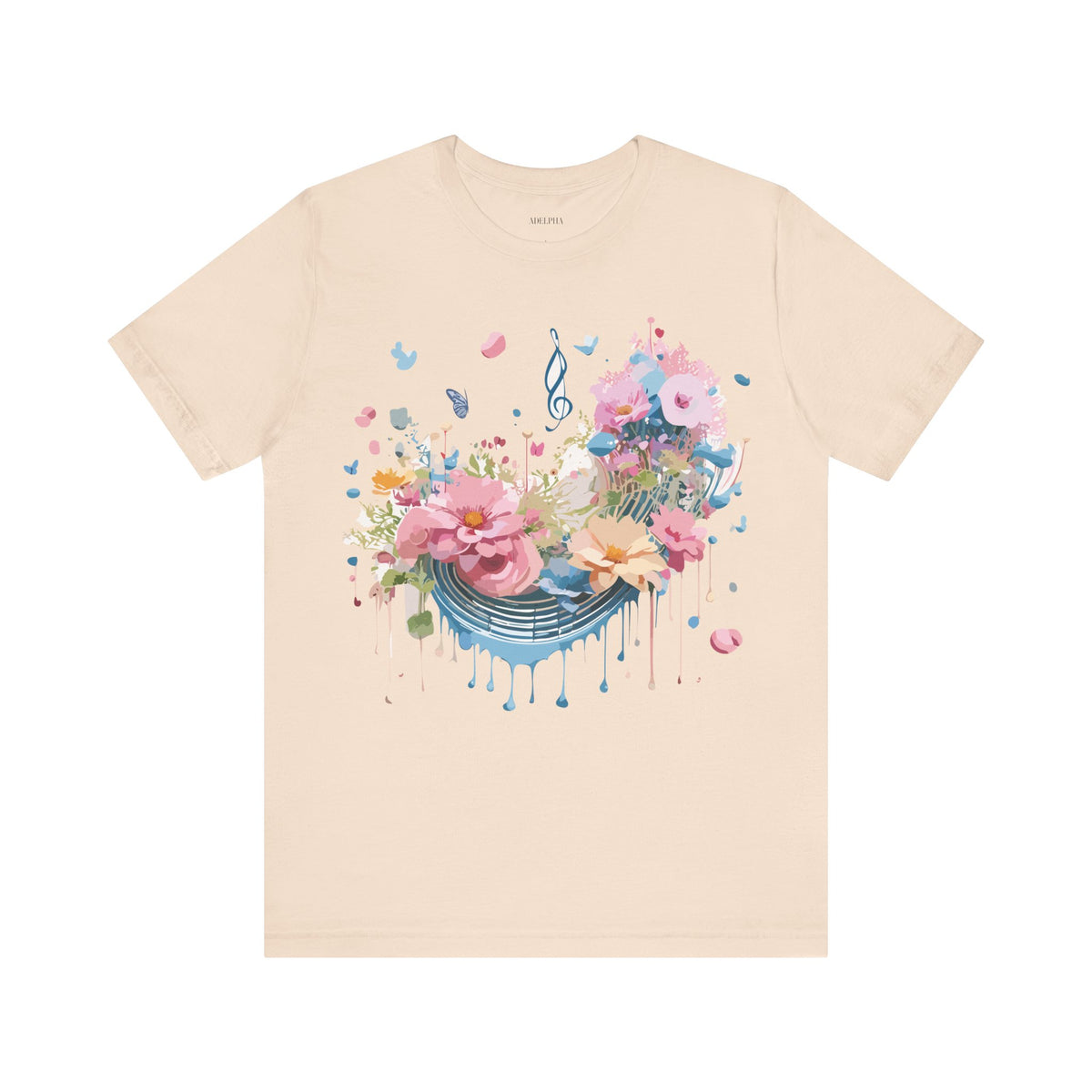 Music Graphic Unisex Cotton Bella+Canvas Tee with Art Design m163