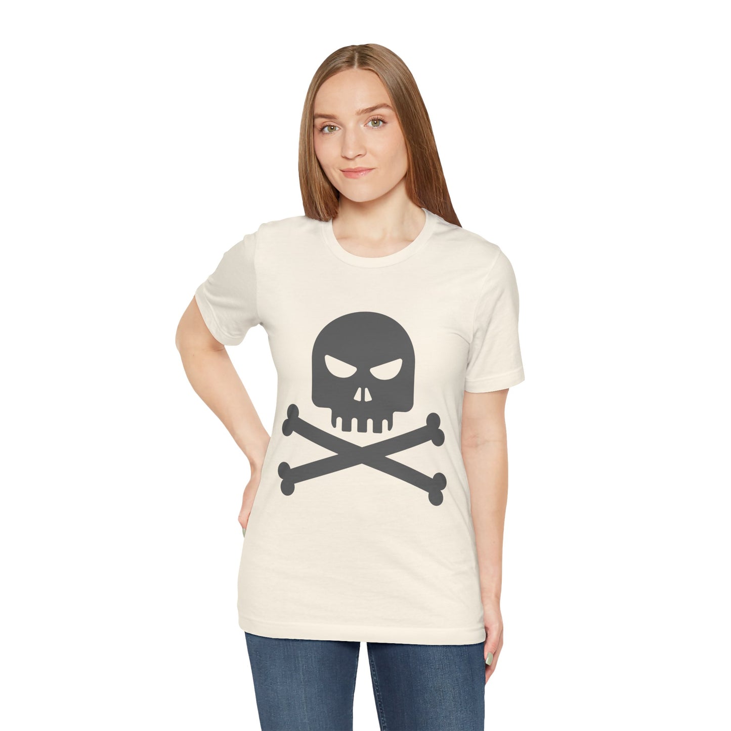 Unisex-T-Shirt aus Baumwolle mit Totenkopf