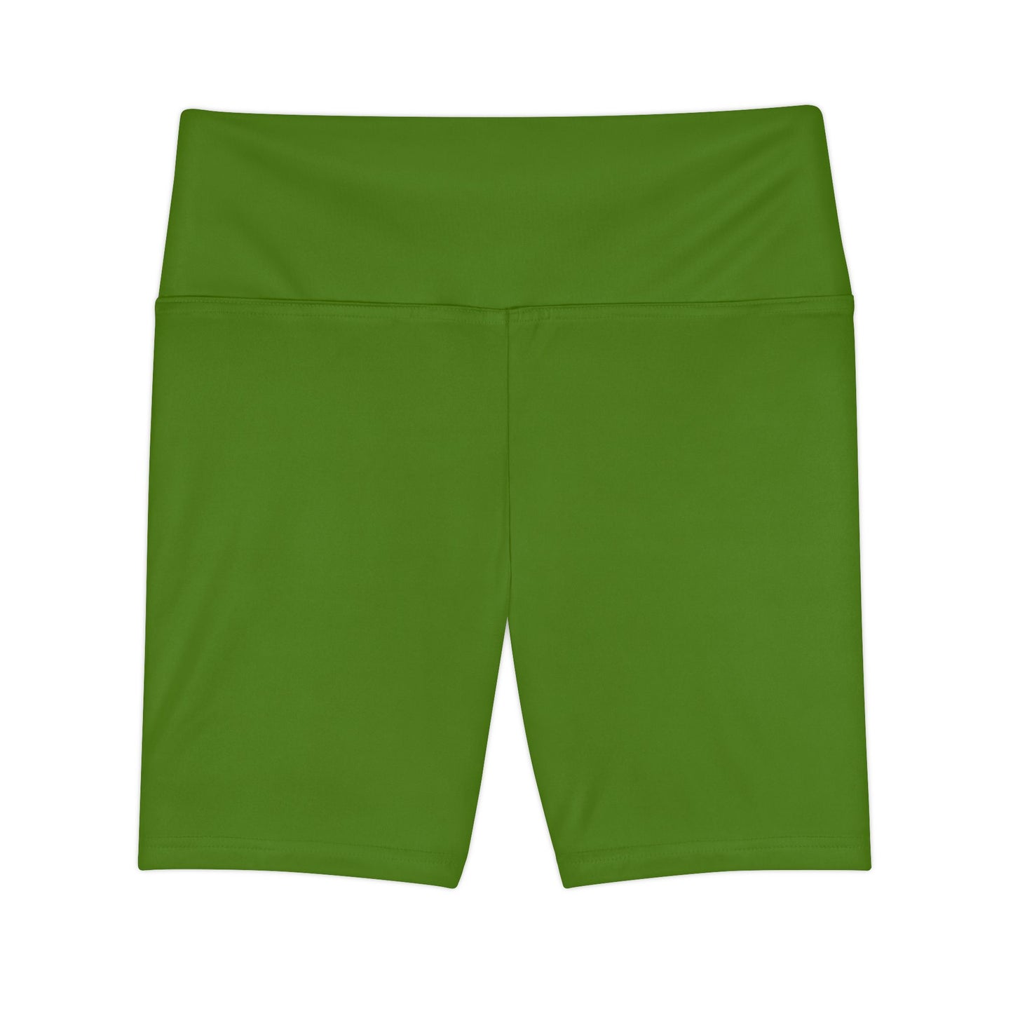 Forest Moss Women's Active Bike Shorts - High-Waist Workout Shorts (Solid Green)
