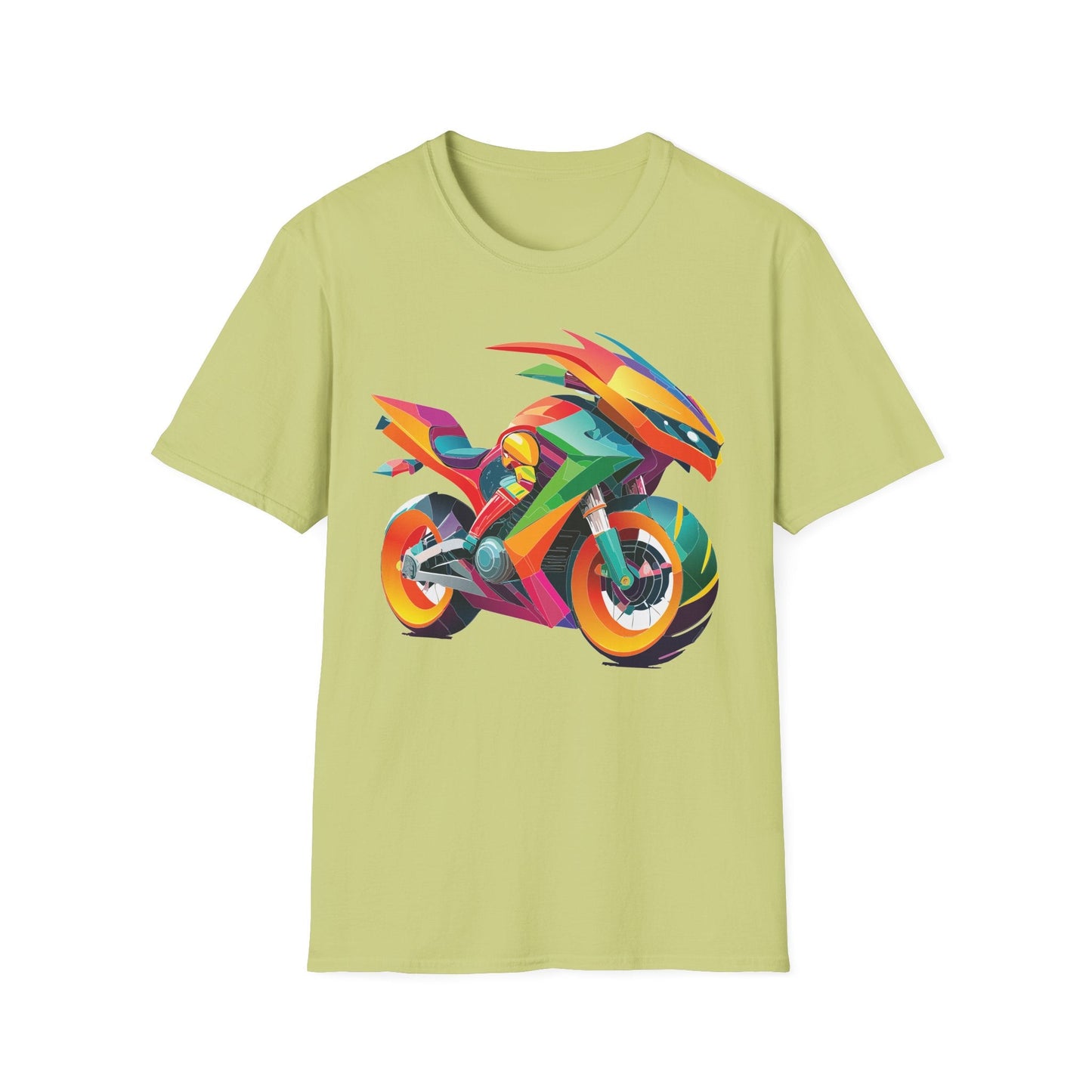 Unisex Bike T Shirt With Motorcycle Artwork Premium Cotton MTB Tee Softstyle 64000