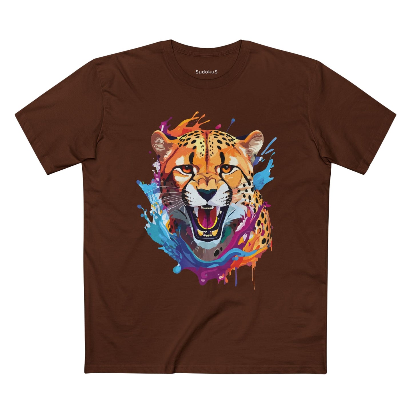 Cheetah Graphic Unisex 100 Cotton Staple Tee with Animal Design Artwork 23