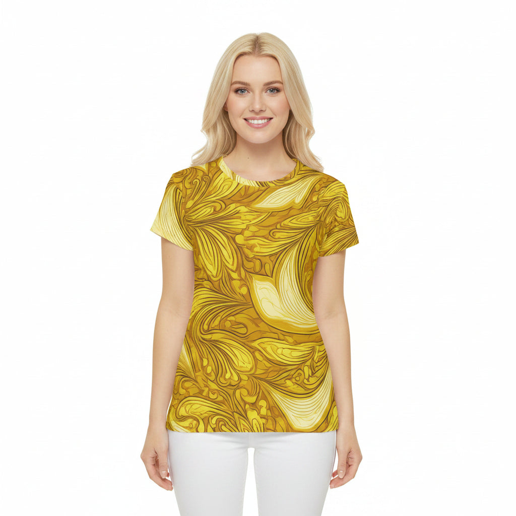 Women Poly Span T-Shirt with Floral Print