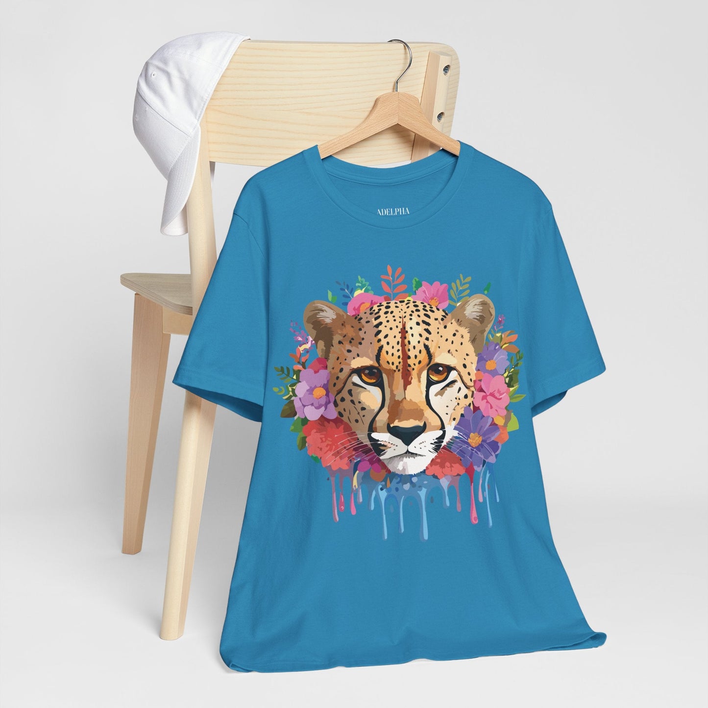 Adelpha Cheetah Graphic Tee Unisex Short Sleeve Art Shirt Original Artwork