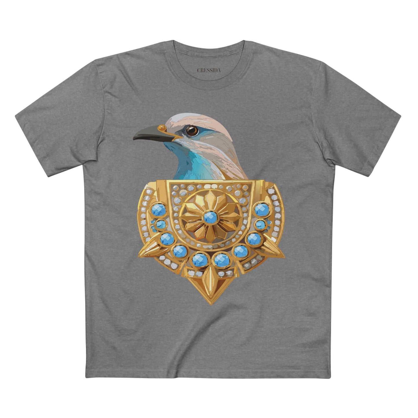 Bird Graphic Unisex 100 Cotton Tee With Unique Animal Golden Medallion Art Design 16