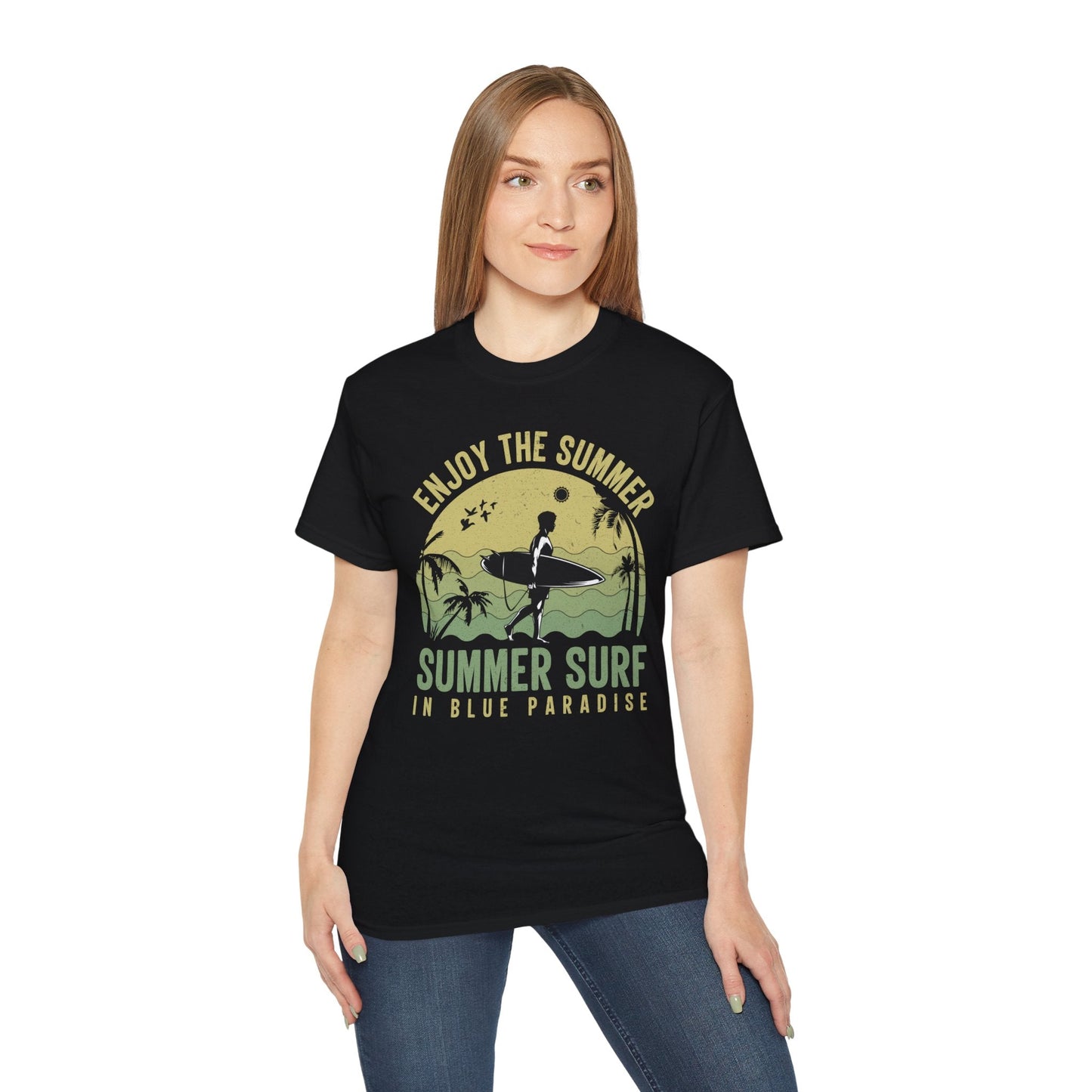 Summer Surf Art Design T Shirt TeeGallery Gildan 2000 Unisex Cotton Tee Apparel Collection