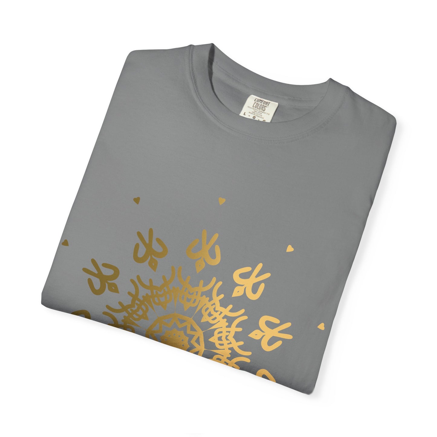 Unisex Garment Dyed Cotton T-Shirt with Mandala Graphic Design