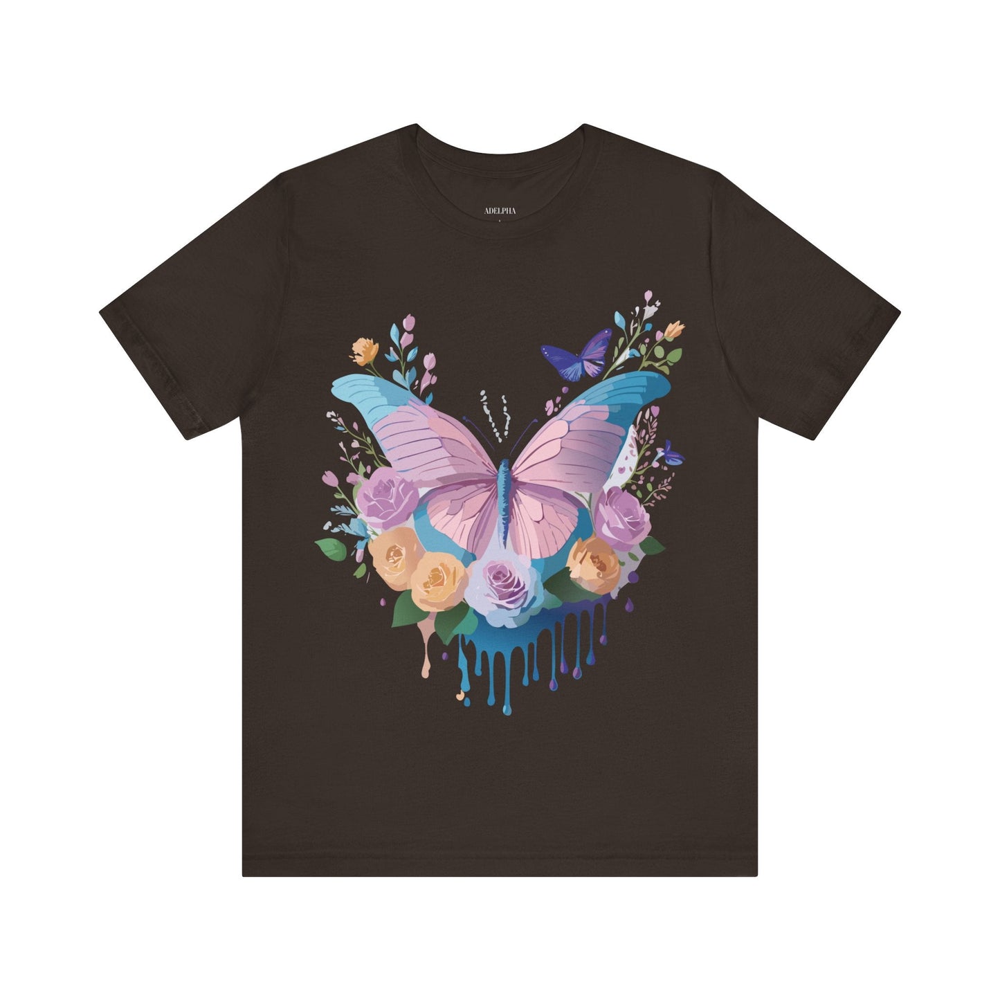 Butterfly Graphic Unisex 100 Cotton Lightweight Vintage Floral Design Jersey Tee 37