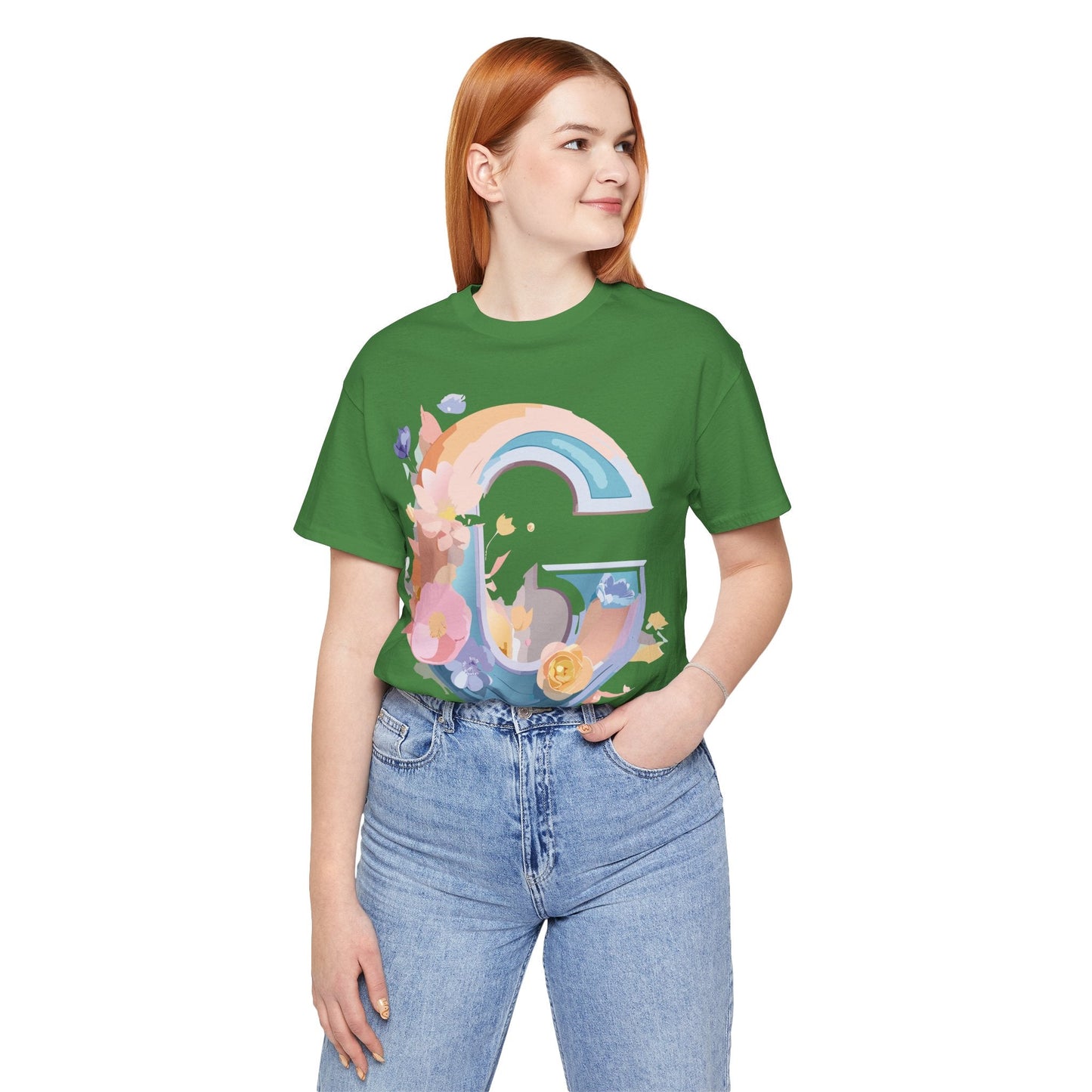 Letter G Shirt Graphic Tee Unisex Short Sleeve Vintage Inspired Artwork Adelpha Print