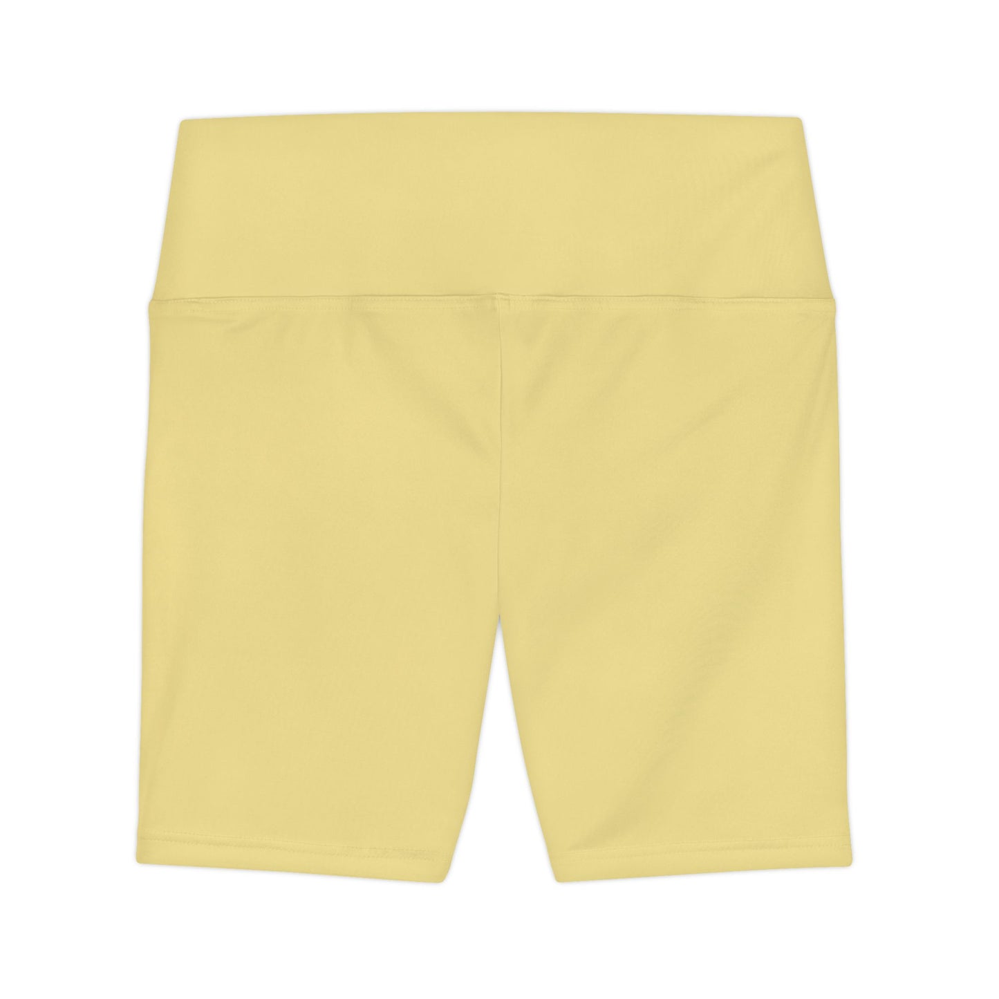Summer Yellow High-Waist Workout Shorts — Women's Biker Shorts for Gym, Yoga & Everyday Activewear
