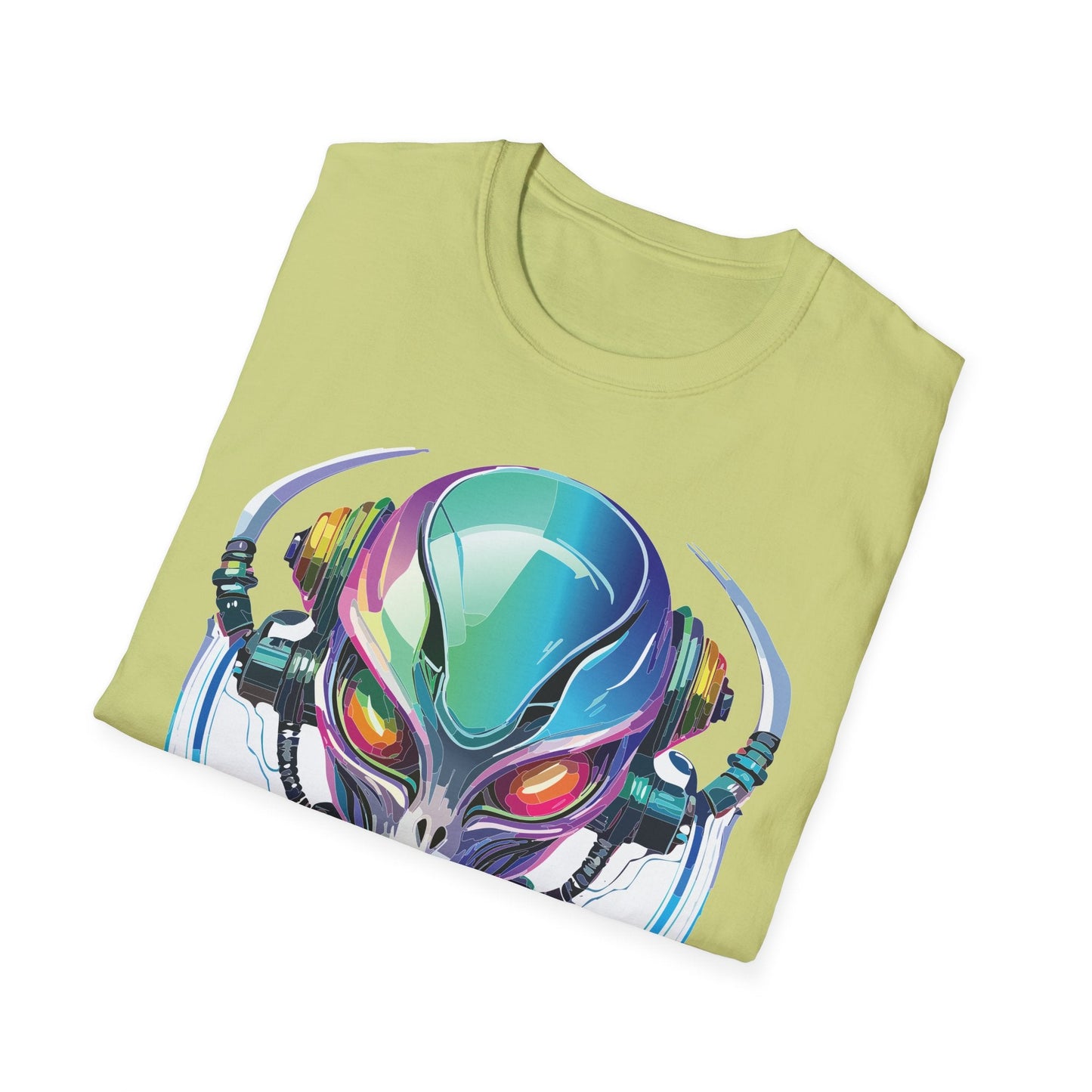 Alien Cosmos T Shirt Unisex Softstyle 64000 Tee With Alien Space Design 100 Percent Ringspun Cotton