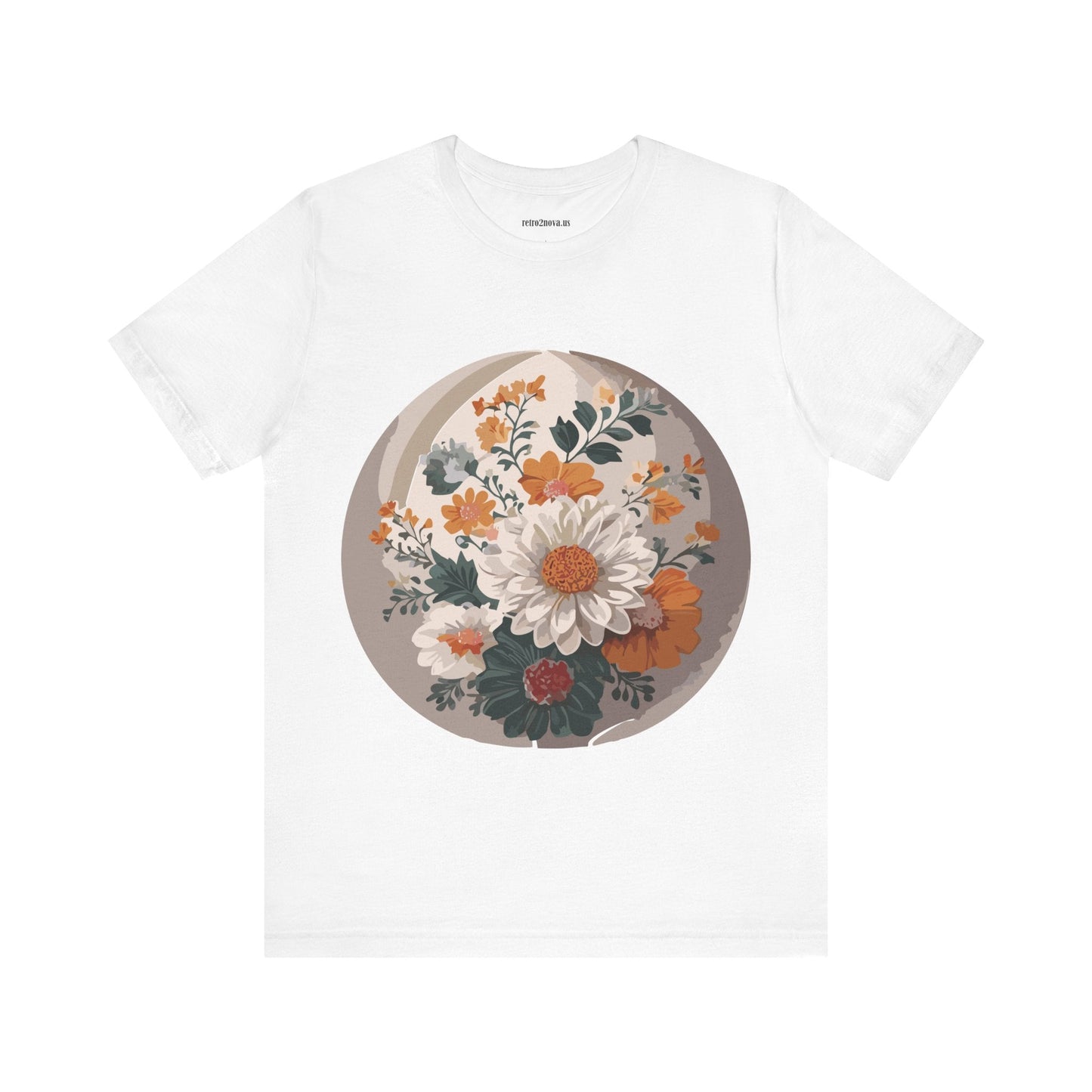 Retro2Nova Floral Shirt Unisex Jersey Short Sleeve Tee From Flowers Collection Free Shipping