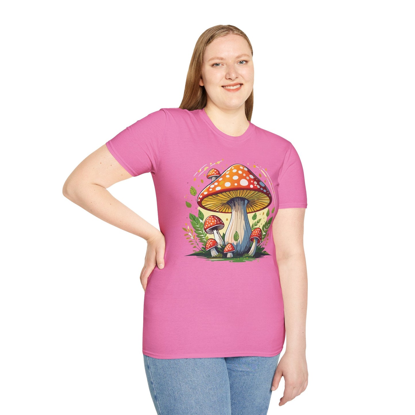 Mashroom Tee Shirt Unisex Funny Mashroom Design Softstyle 64000 Ring Spun Cotton Tee
