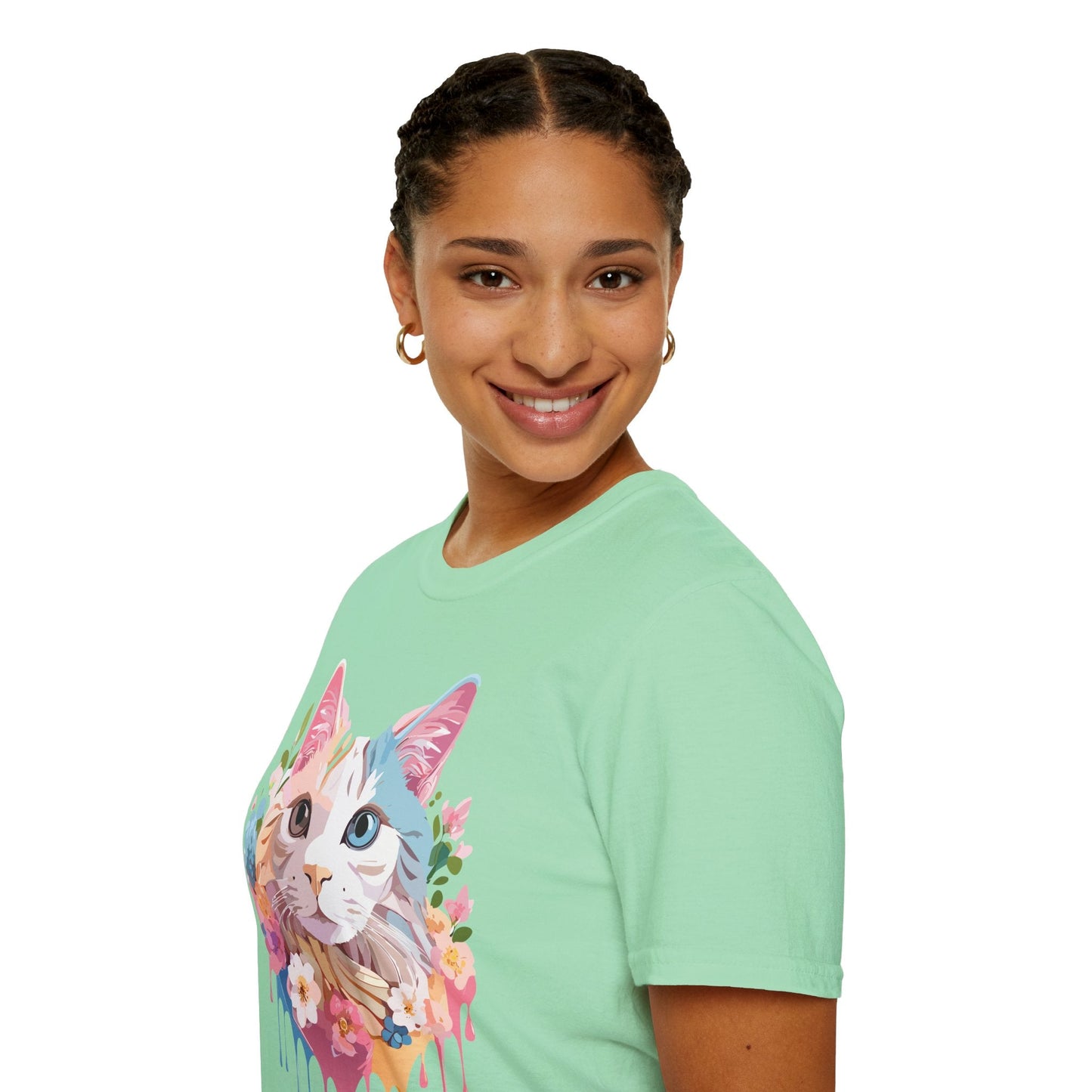 Cat Shirt Unisex Softstyle Tee 100 Percent Ring Spun Cotton Kitten Tee