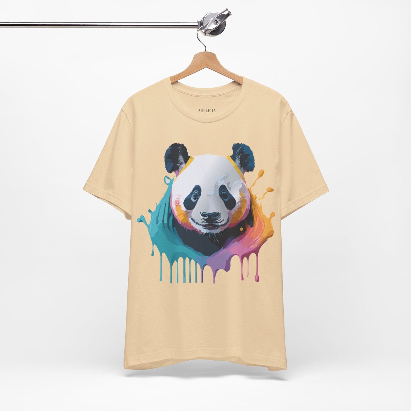 Panda Shirt Unisex Graphic Tee Vintage Inspired Art by Adelpha Premium Jersey Short Sleeve