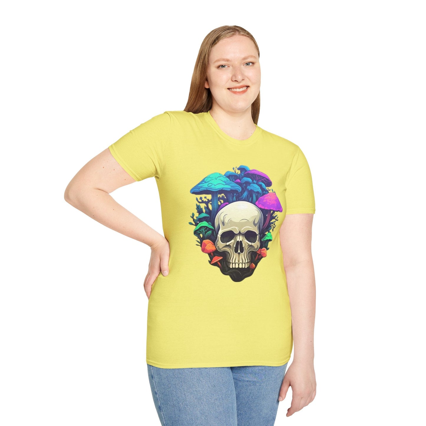 Unisex Skull Tee Shirt Short Sleeve Skeleton Design Gildan Softstyle Cotton Tee Shirt