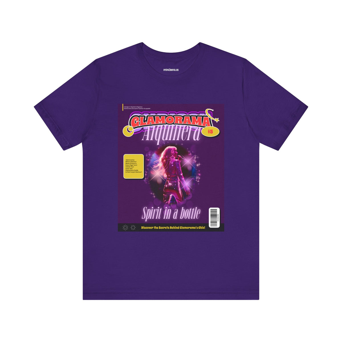 Magazine Cover Graphic Unisex Cotton Bella+Canvas Tee with Retro Poster ab26