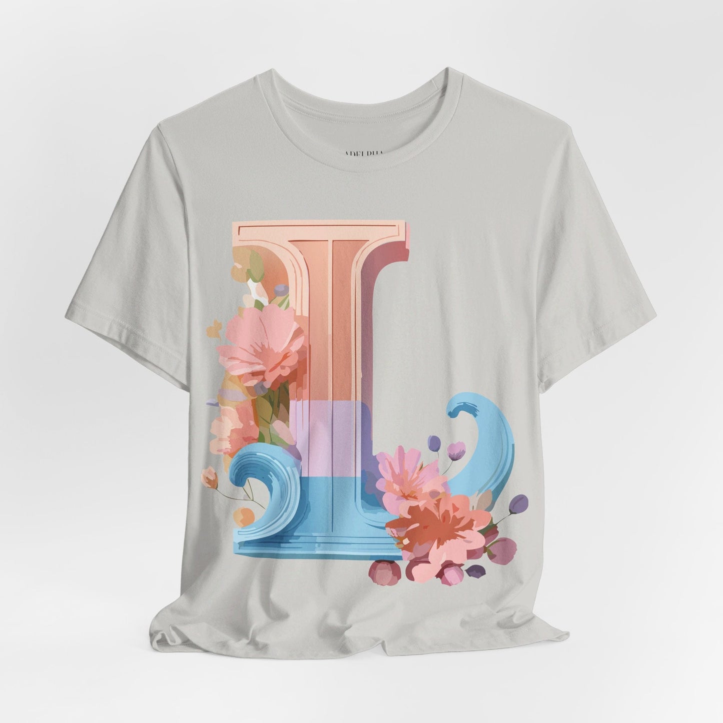 Letter L Shirt Unisex Graphic Tee Vintage Inspired Artwork By Adelpha For Everyday Style