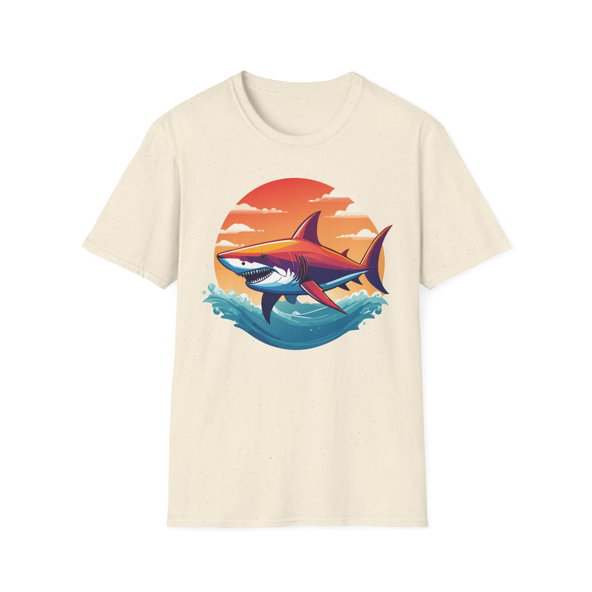 Sunset Shark T-Shirt | Retro Ocean Shark Illustration