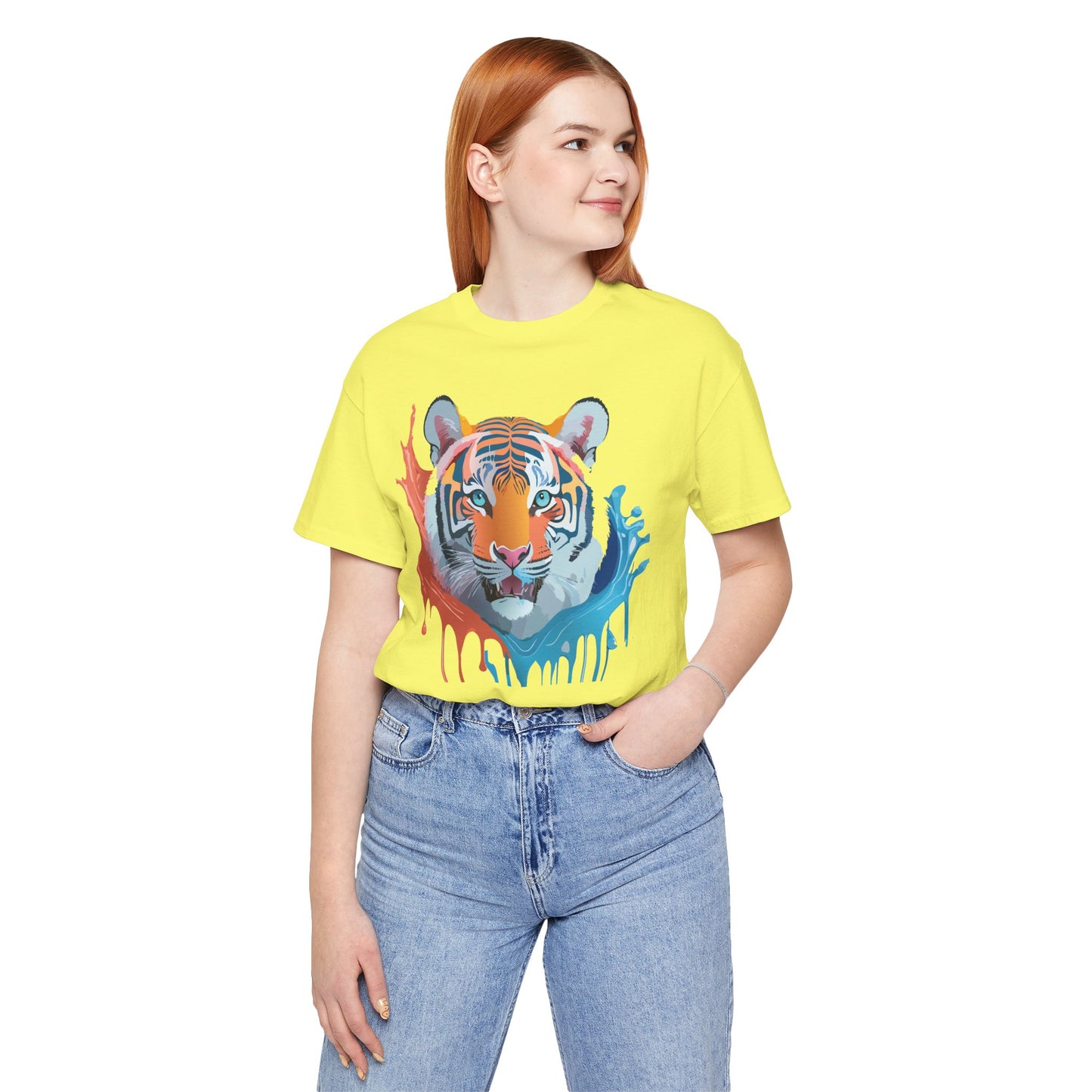 Unisex Tiger Tee, Animal Shirt, Tee Shirt with Tiger, Art T-Shirt, Animal Tees, Big Cat Shirt, Art Design T-Shirt 5