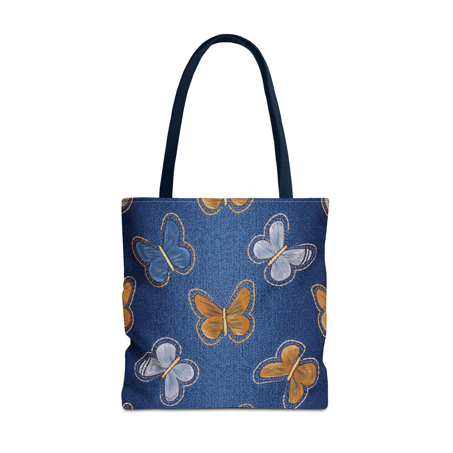 Denim Fabric Imitation Print Unisex Canvas Bag Poly Spun 3 Sizes Tote Bag 177