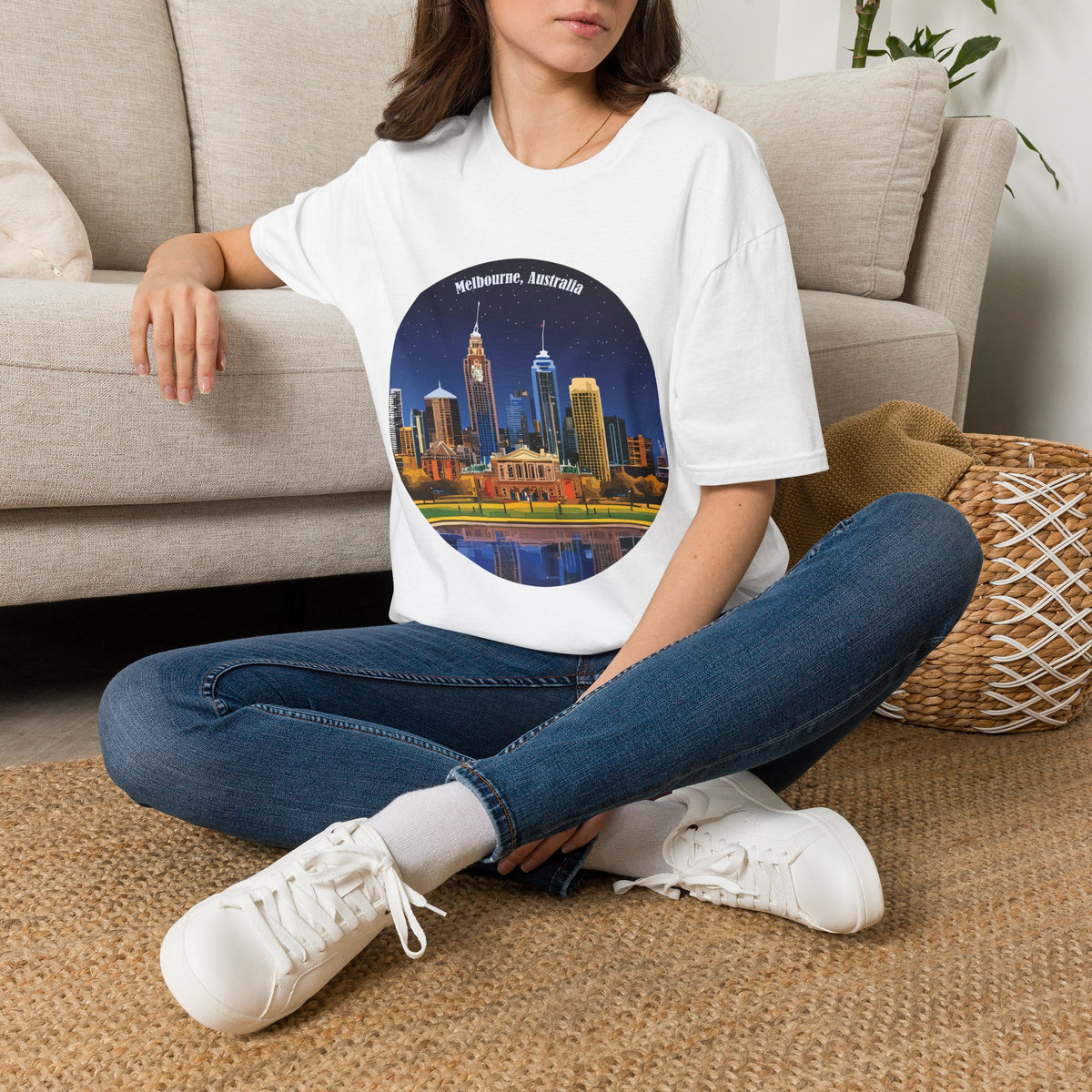 Melbourne Australia Skyline T-Shirt | City Nightscape Tee