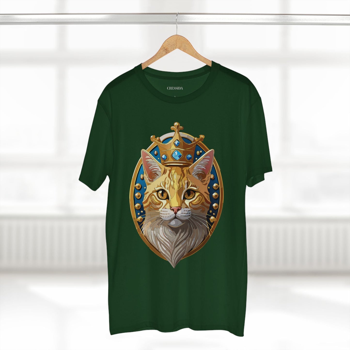 Cat Graphic Unisex 100 Cotton Tee With Unique Animal Golden Medallion Art Design 15