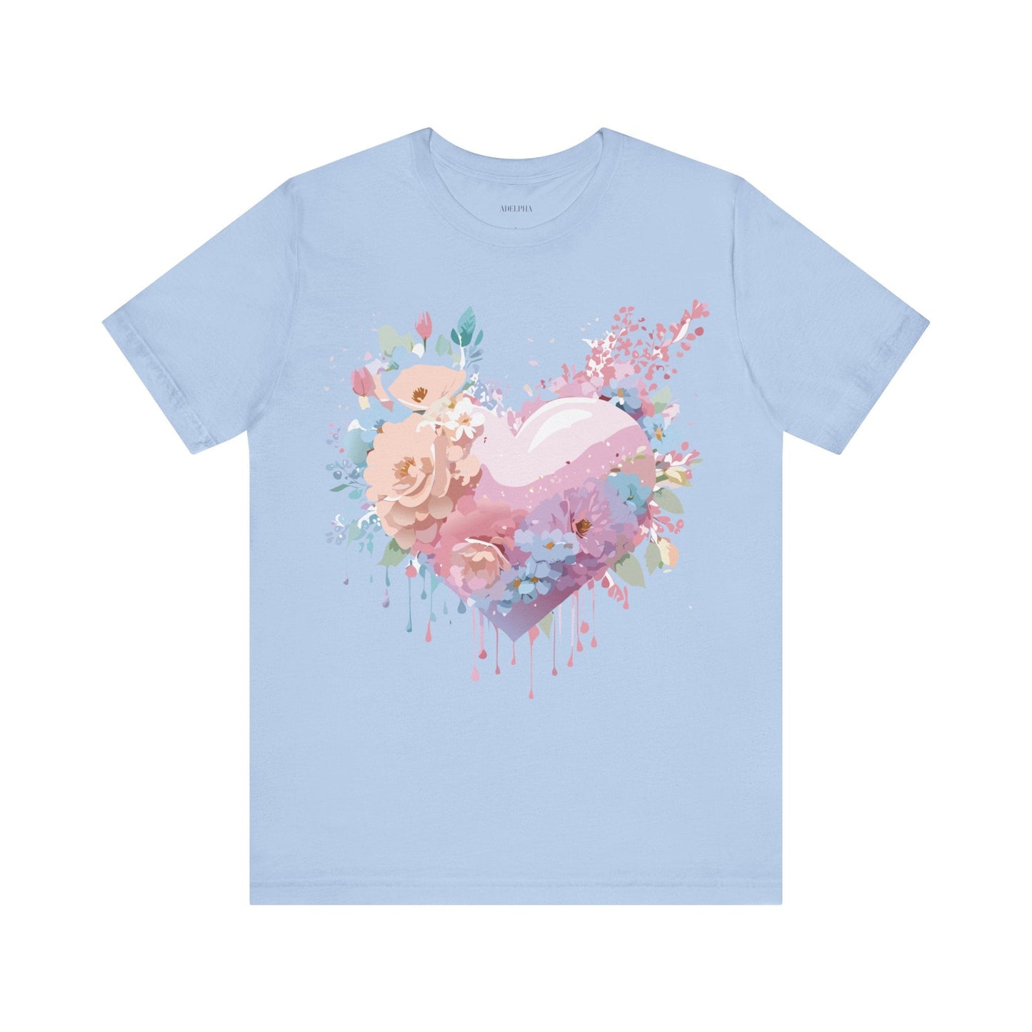 Valentine Day Graphic Unisex 100 Cotton Vintage Artwork with Love and Flower Design Tee 29