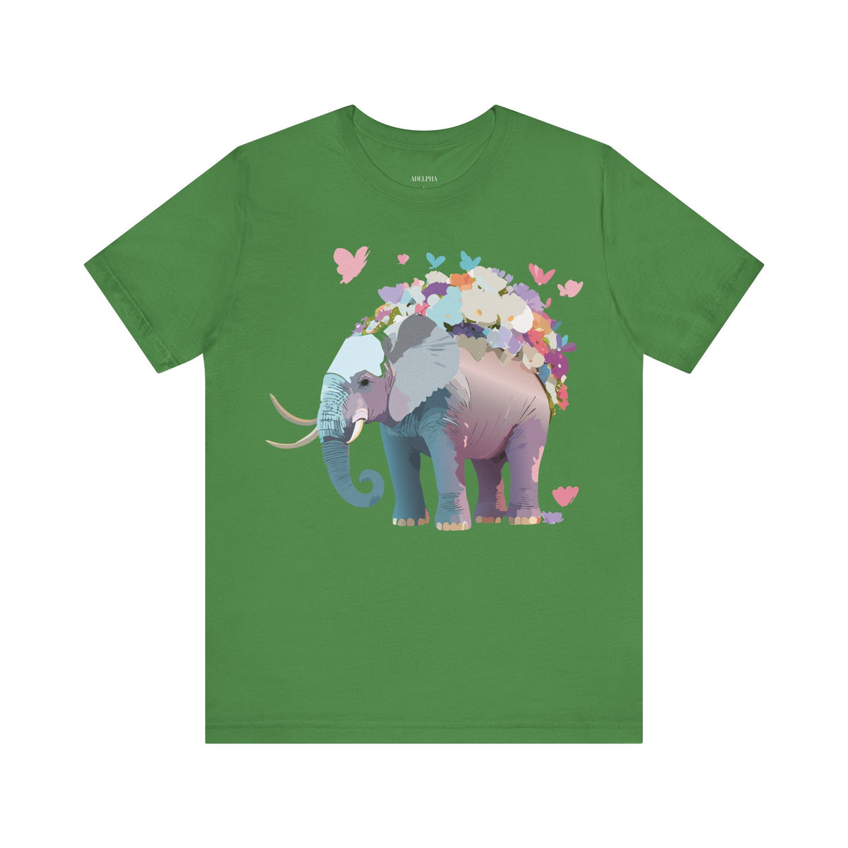 Elephant Graphic Unisex Cotton Bella+Canvas Tee with Art Animal Design e136