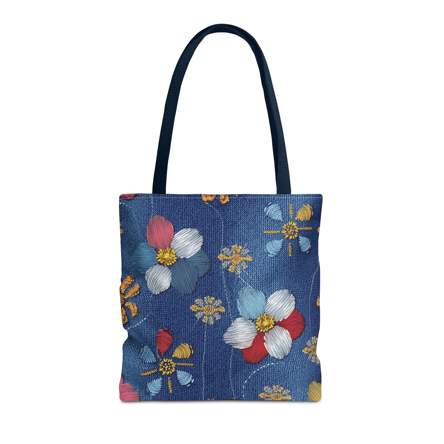 Denim Fabric Imitation Print Unisex Canvas Bag Poly Spun 3 Sizes Tote Bag 159-8