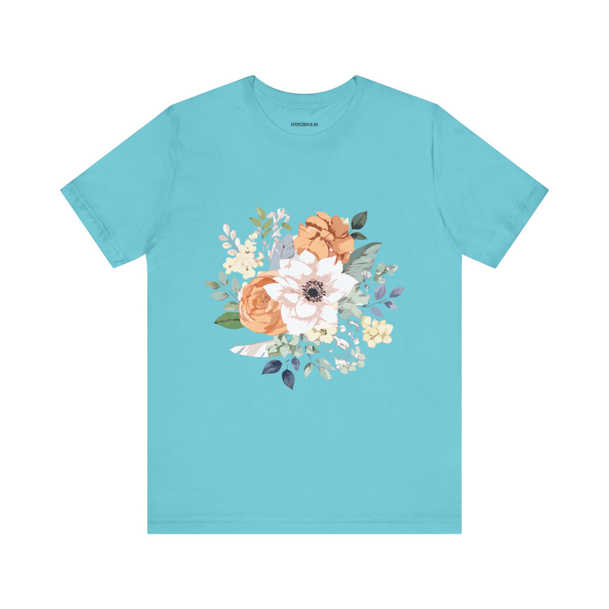 Floral Graphic Unisex Cotton Bella+Canvas Tee with Flowers Design ab9