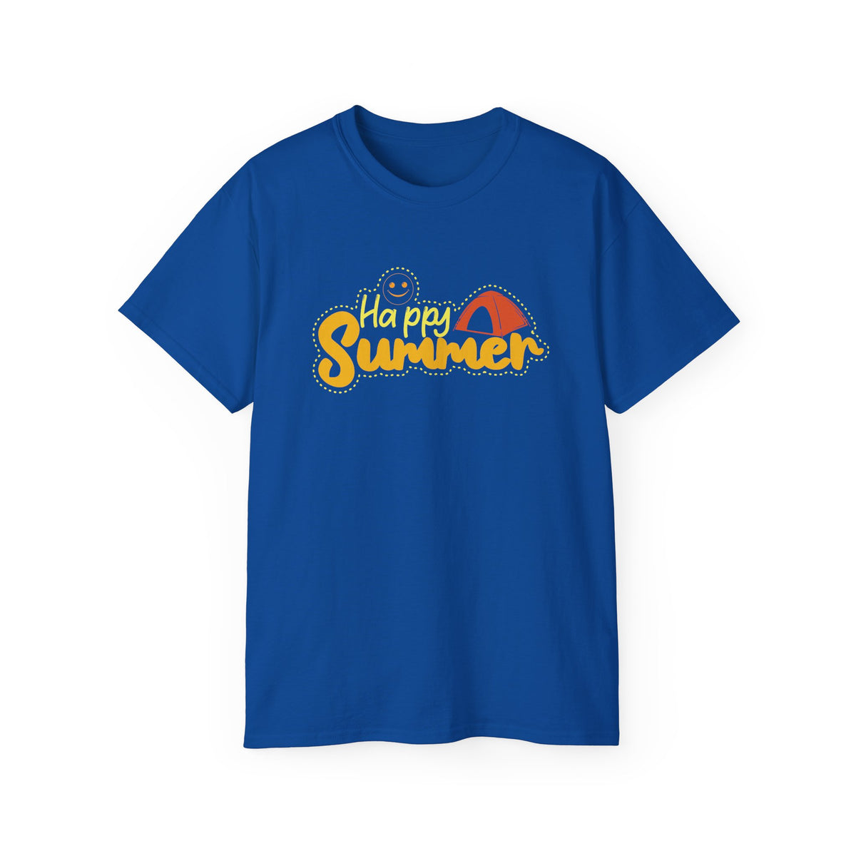Happy Summer Sunshine Graphic Tee | Beach Tent, Sunglasses, Retro Script