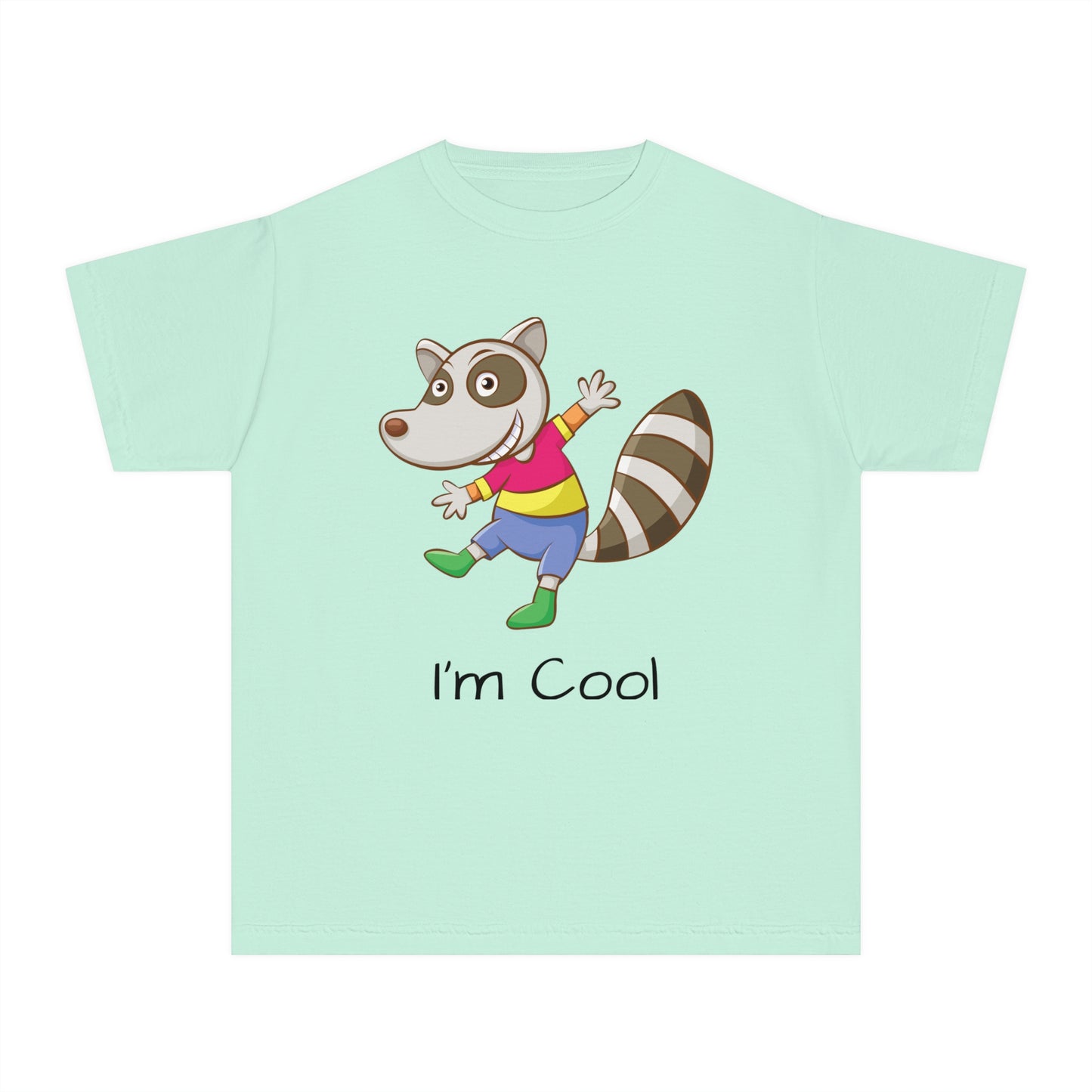 Youth Tee Shirt with Cool Raccoon