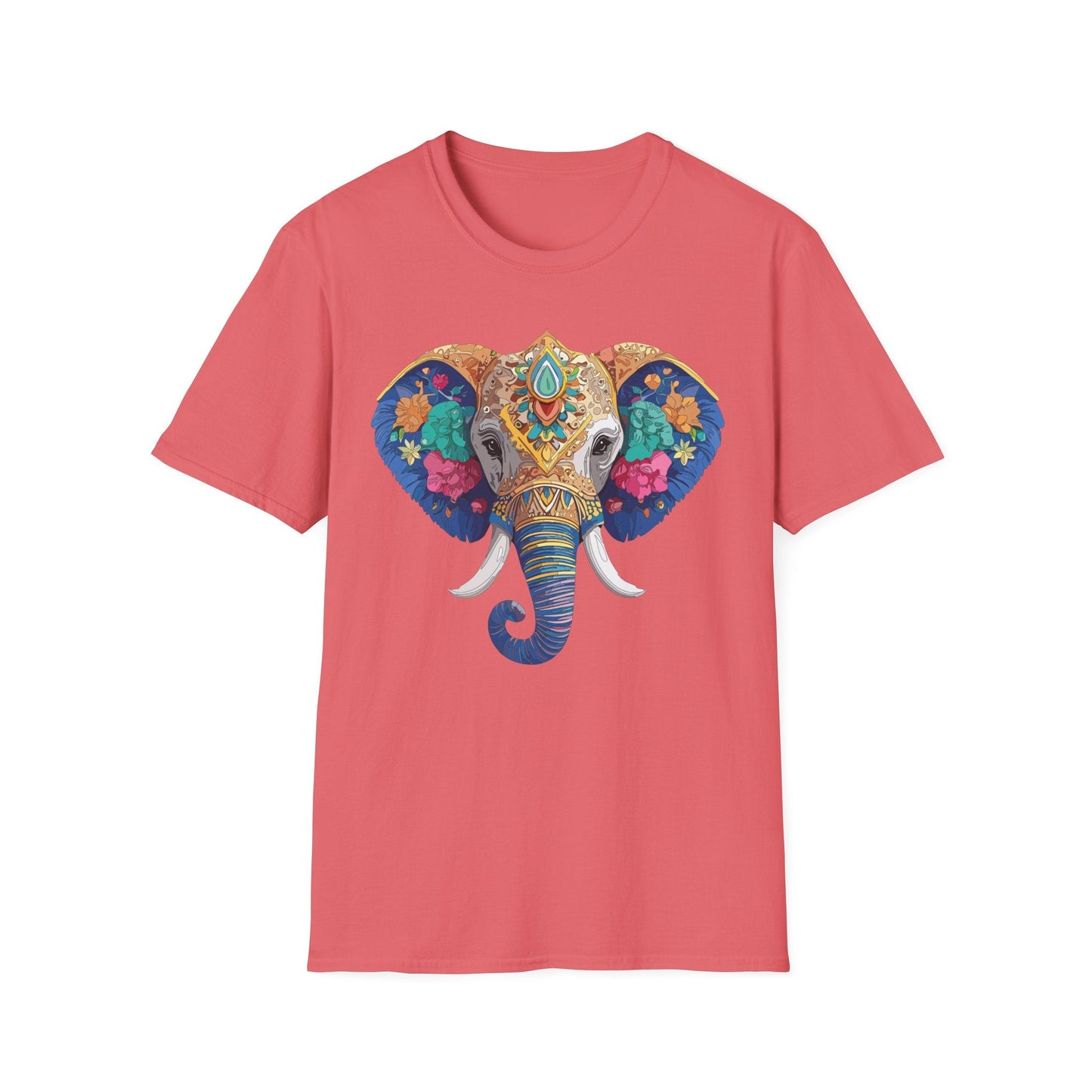 Elephant T Shirt Unisex Gildan Softstyle 64000 100 Percent Cotton Graphic Animal Tee