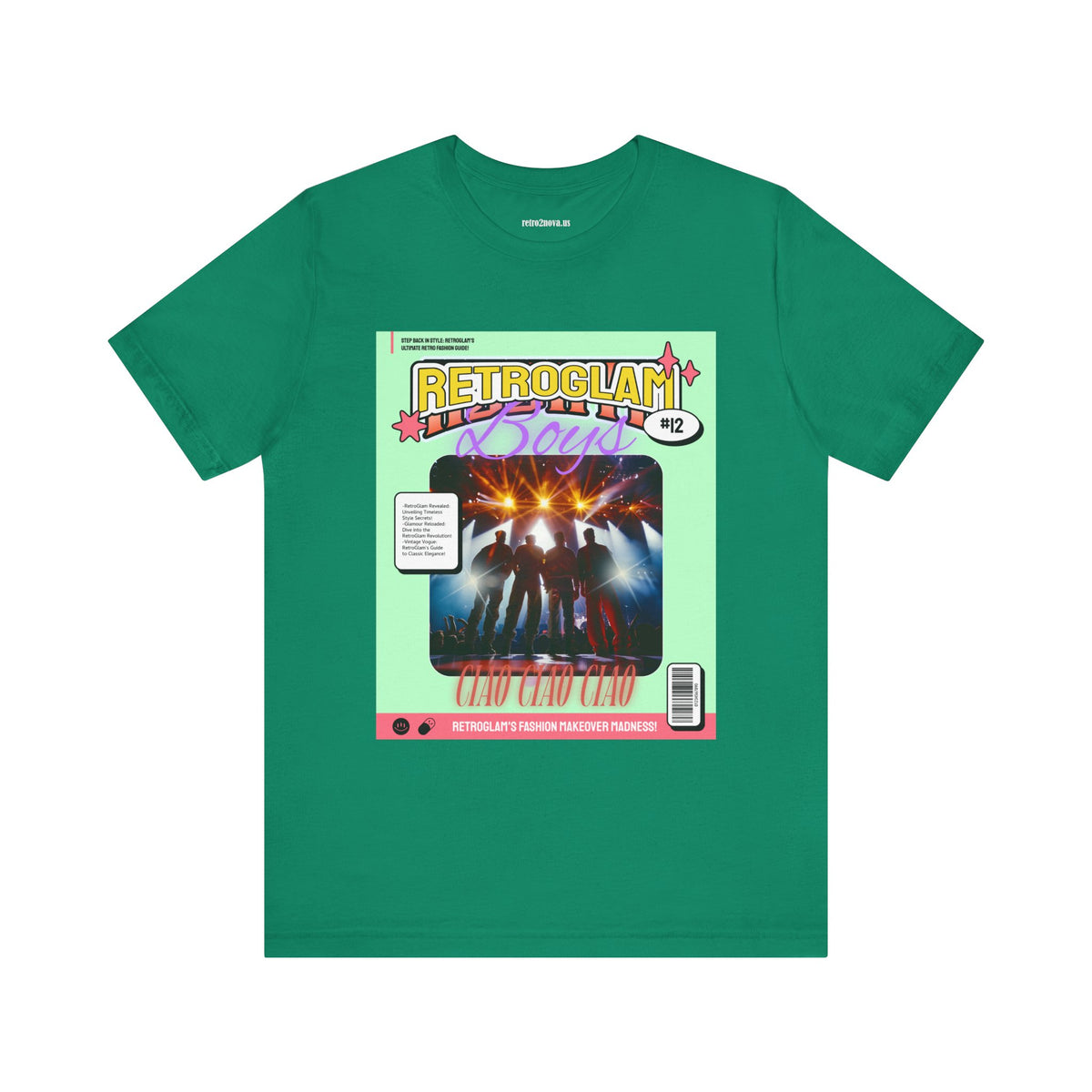Magazine Cover Graphic Unisex Cotton Bella+Canvas Tee with Retro Poster ab28