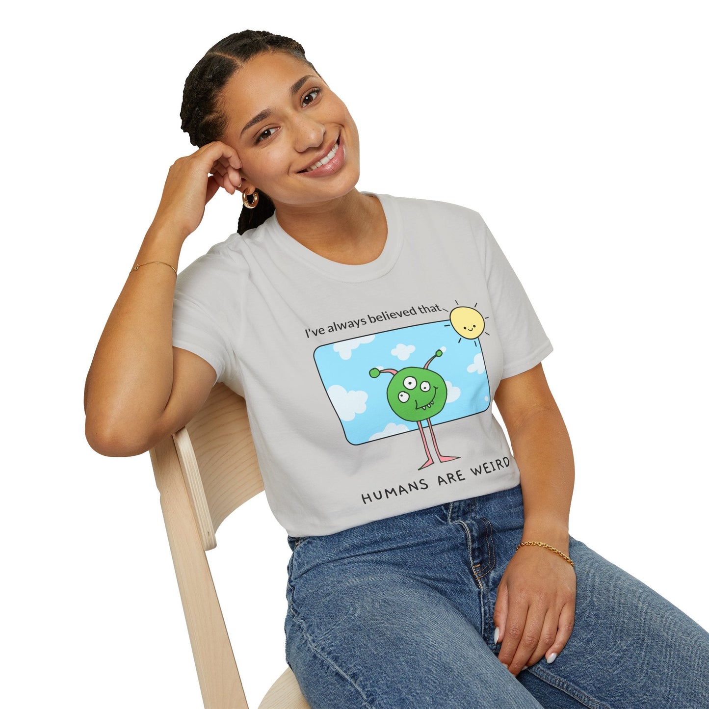 Alien Cartoon Humans Are Weird TShirt