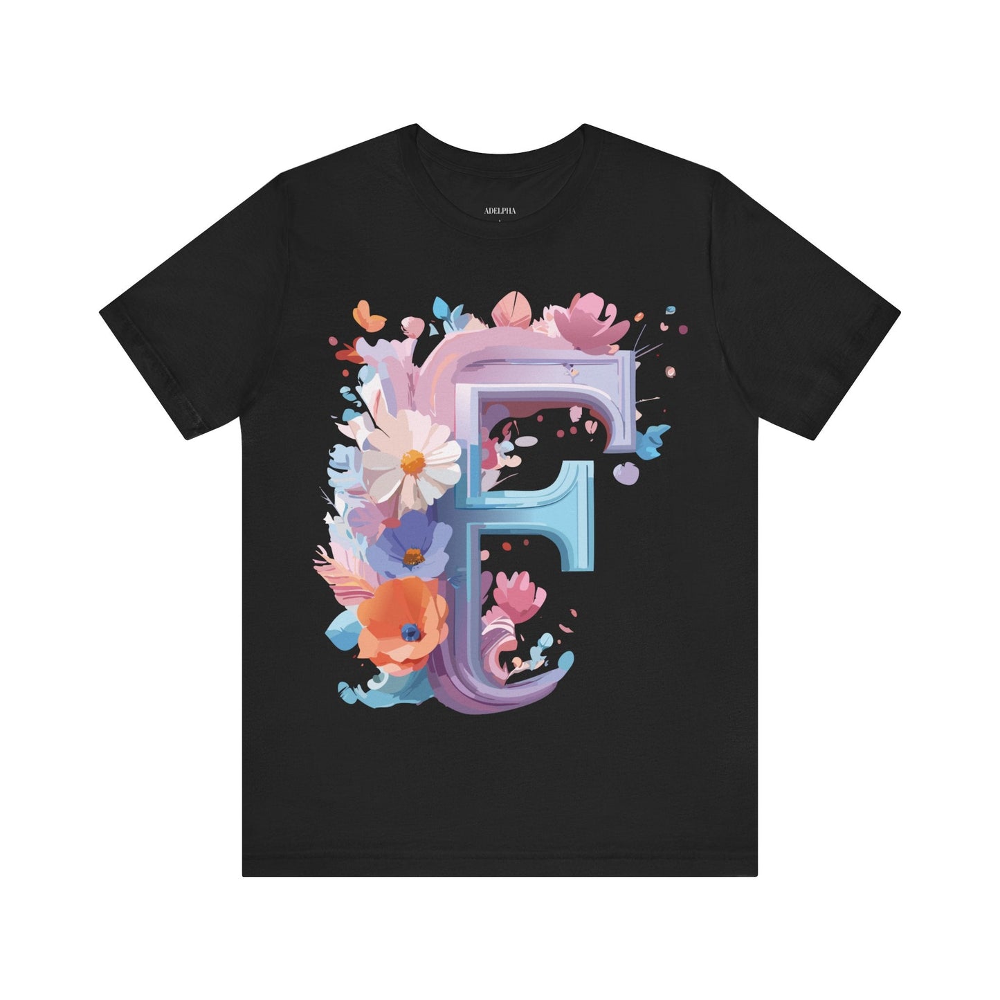 Letter F Shirt Graphic Tee Unisex Vintage Inspired Artwork From Adelpha Premium Short Sleeve