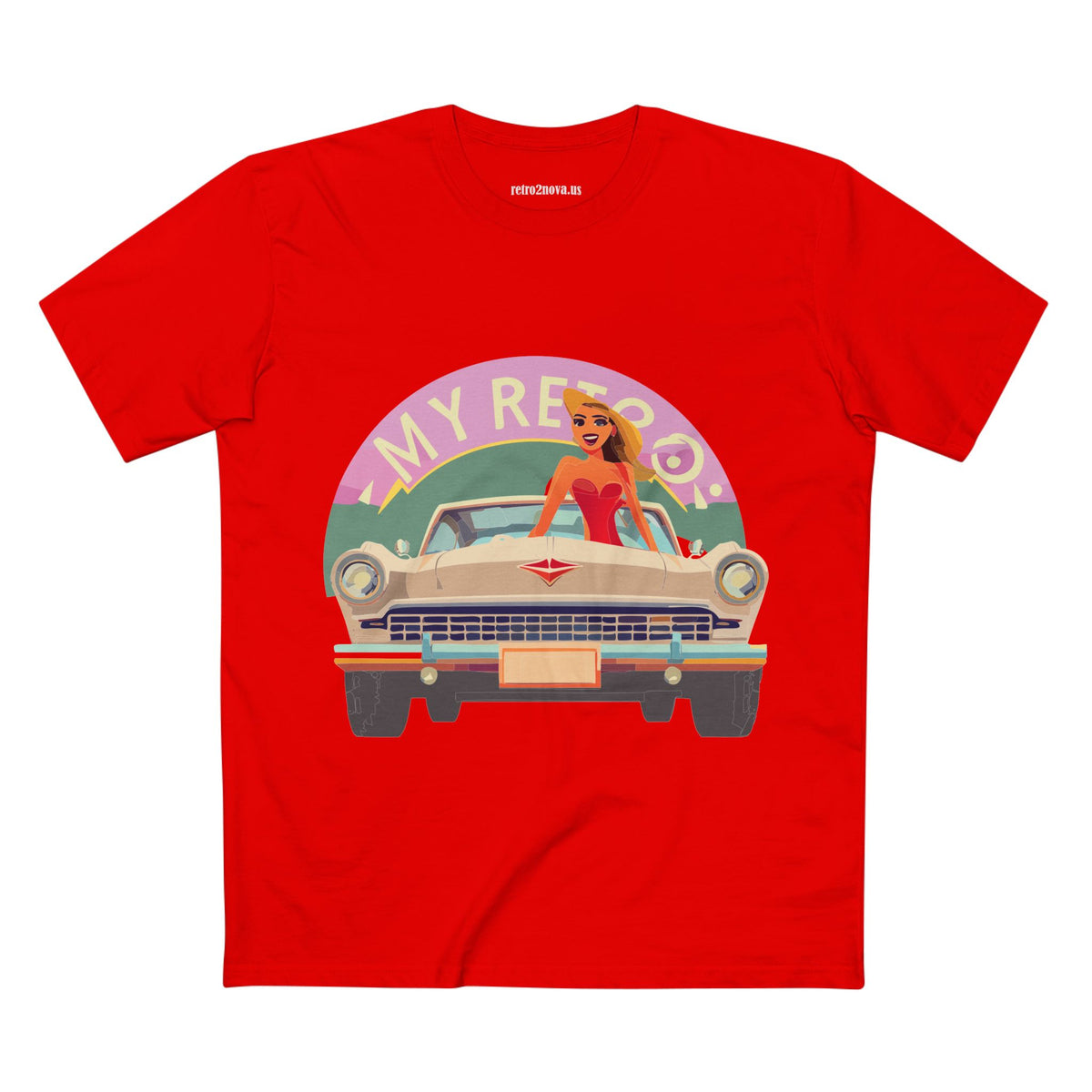 Retro Car Vintage Graphic Tee Staple Unisex 100 Cotton Tee Shirt - RC-27